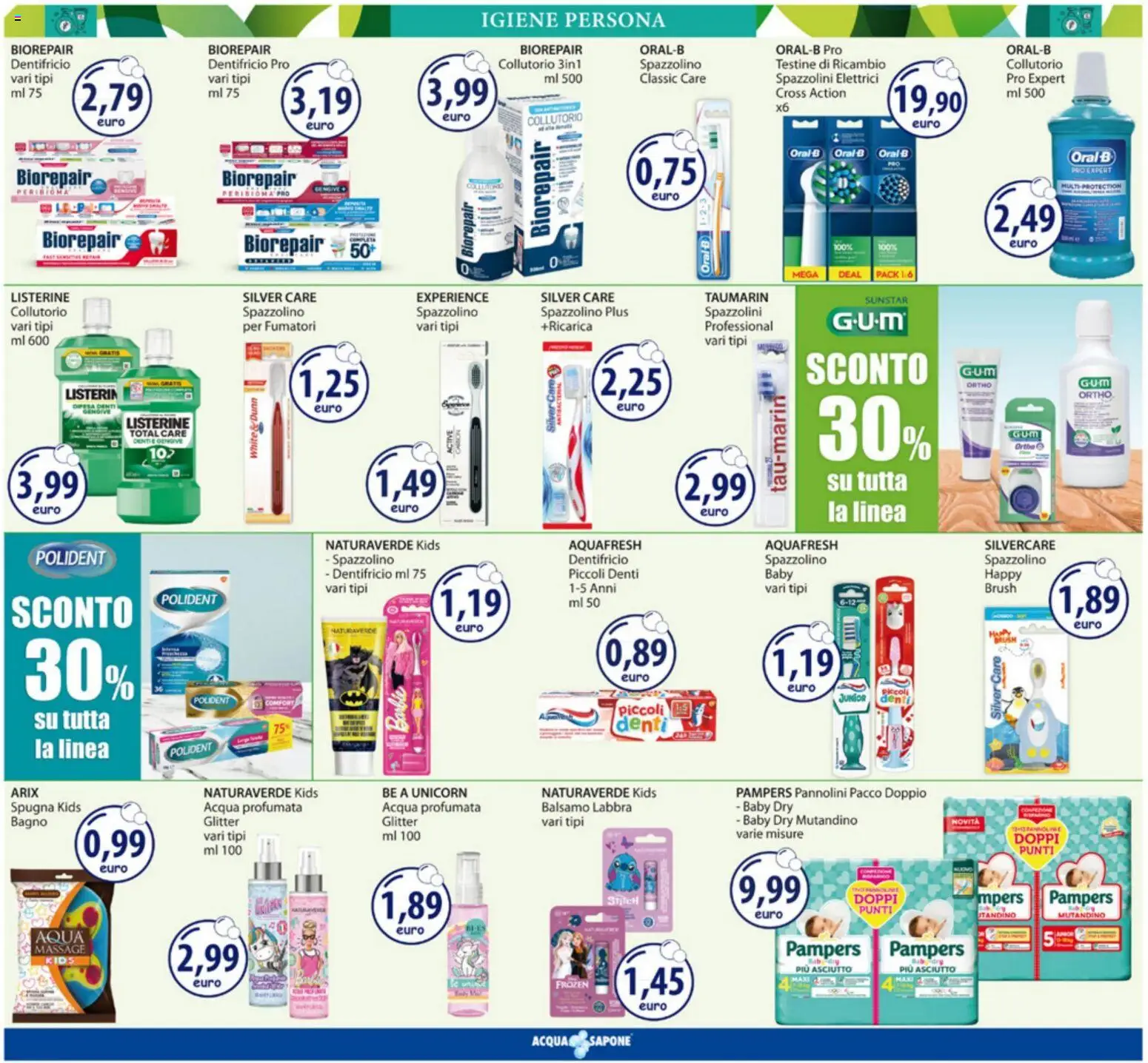 Volantino Acqua e Sapone del 09.03.2026 | Pagina: 9 | Prodotti: Balsamo, Sapone, Spazzolino, Collutorio