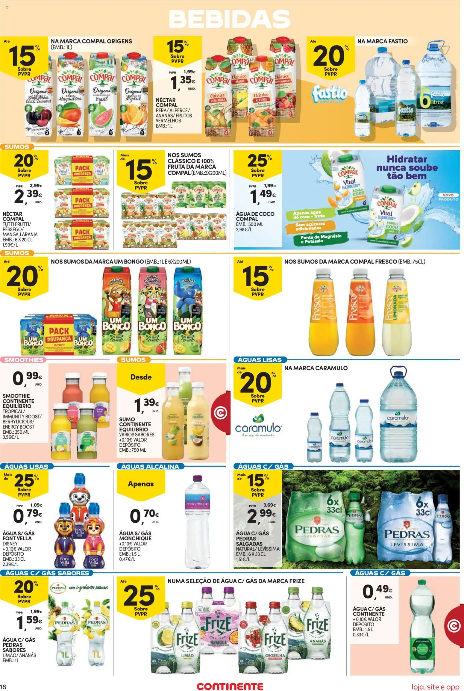 Continente Semanal Continente Bom Dia │ válido de 01/09/2026 | Página: 18 | Produtos: Banana, Manga, Smoothie, Coco