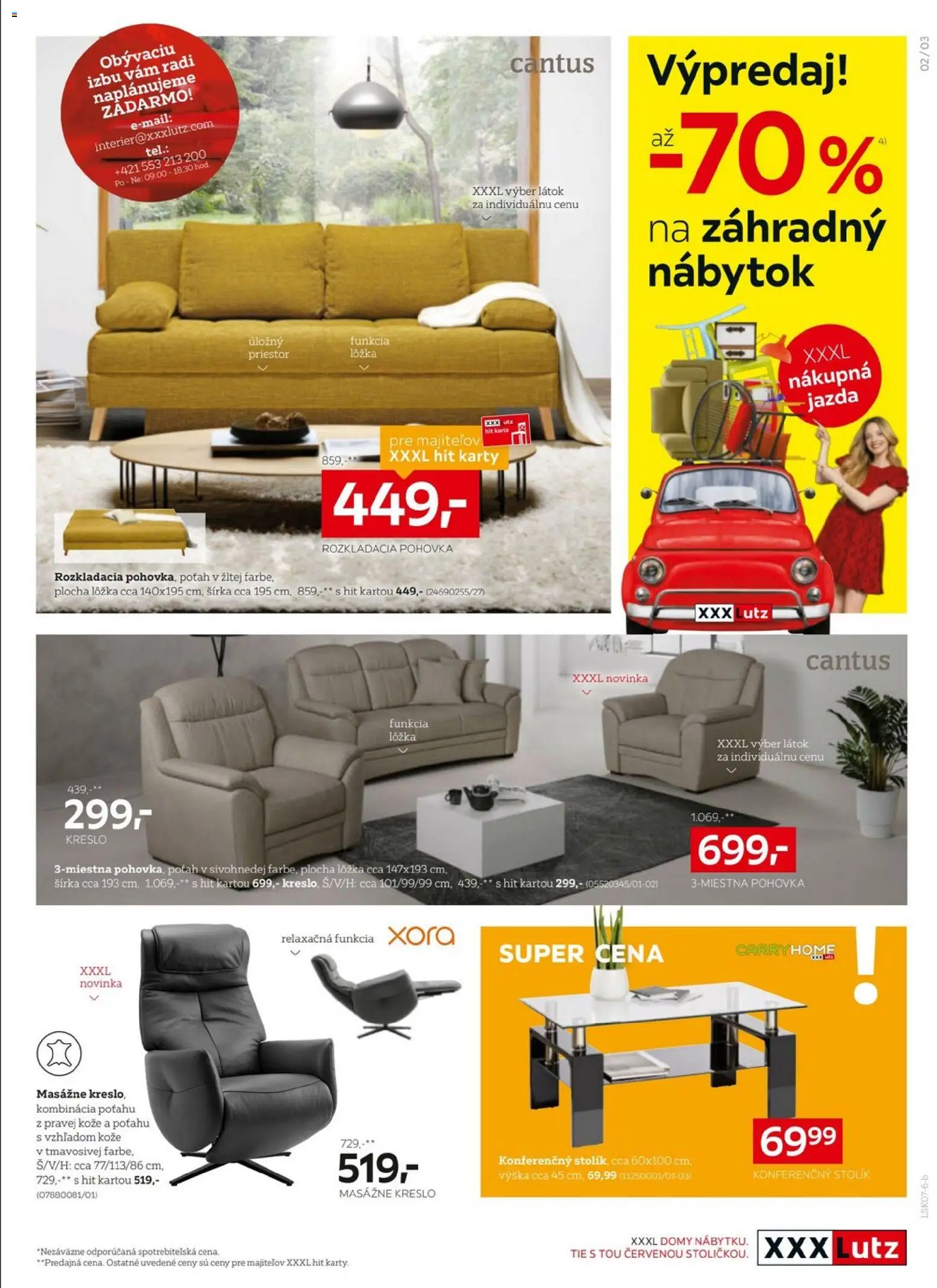 Nové XXXLutz akcie – leták je platný od 20.07.2026 | Strana: 3 | Produkty: Nábytok, Rozkladacia pohovka, Pohovka, Masážne kreslo