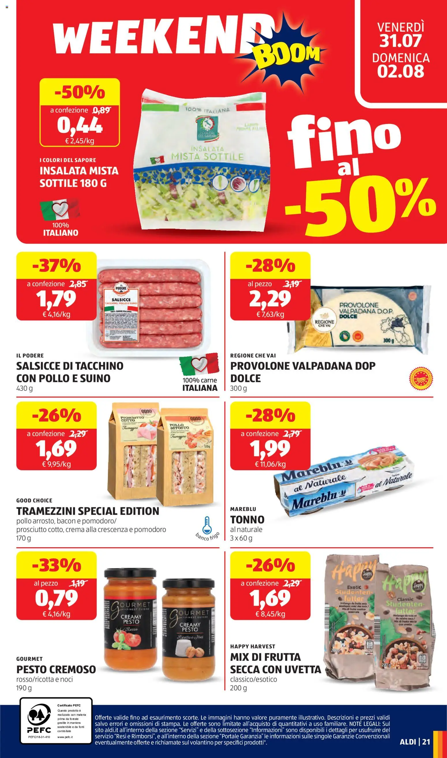 Volantino Aldi del 27/07/2026 | Pagina: 21 | Prodotti: Frutta, Prosciutto, Noci, Ricotta