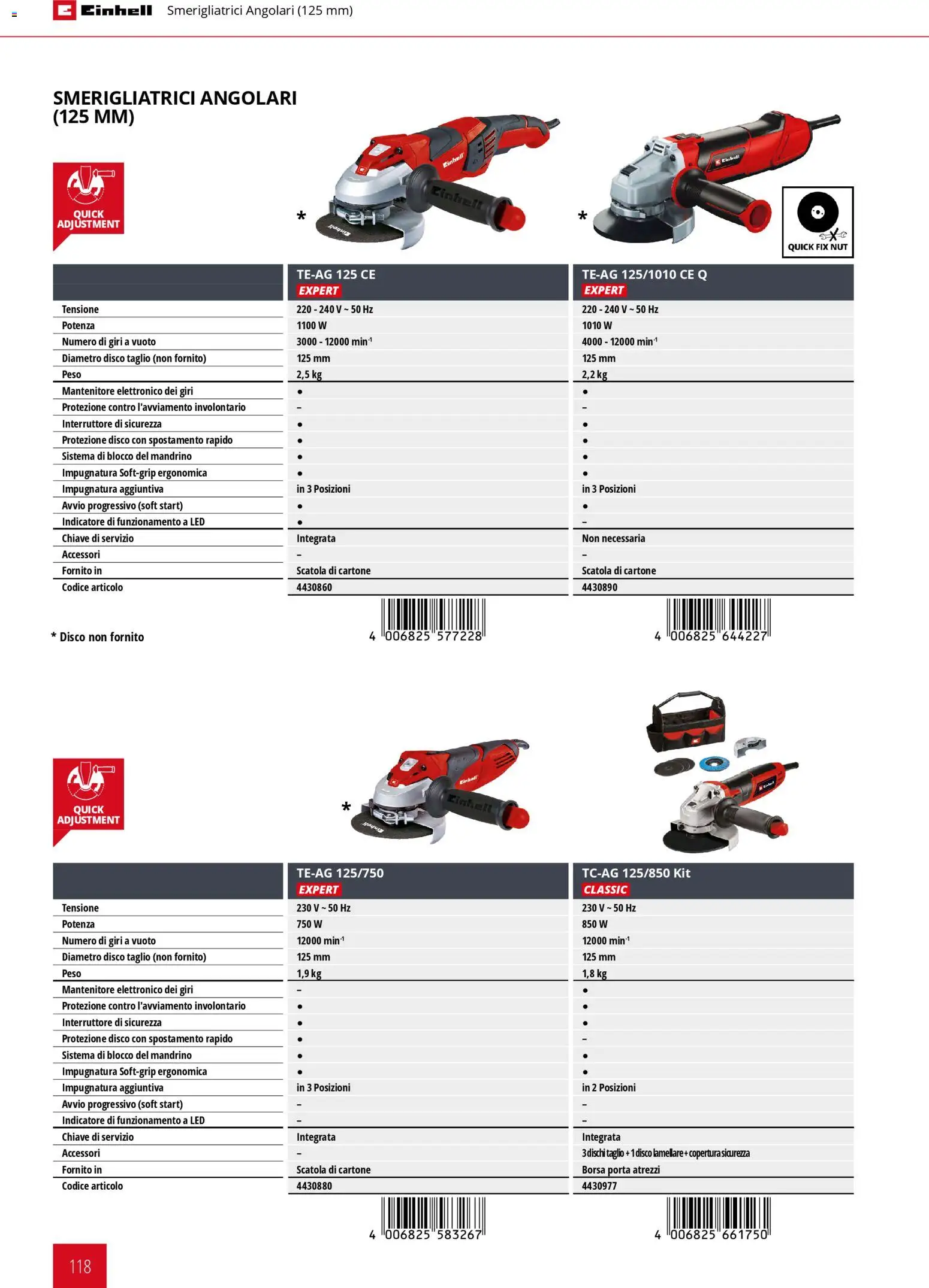 Volantino Einhell del 17.03.2026 | Pagina: 120 | Prodotti: Disco, Borsa, Smerigliatrice, Scatola