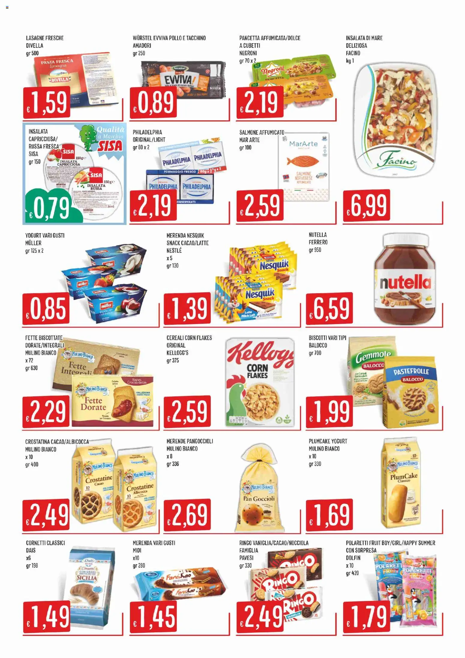 Volantino SISA del 06/08/2026 | Pagina: 5 | Prodotti: Yogurt, Pancetta, Wurstel, Fette biscottate