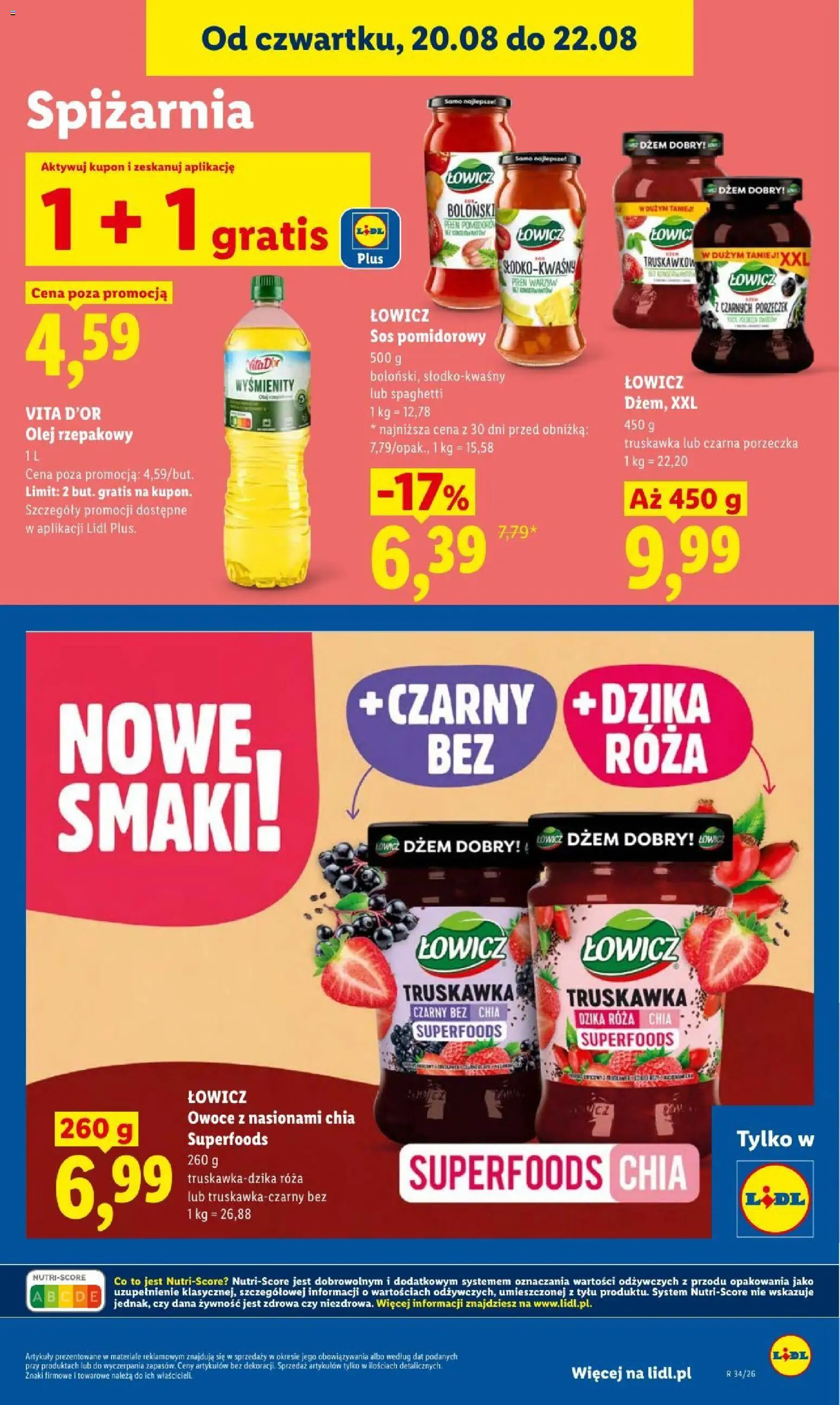 Lidl gazetka od 20.08.2026 | Strona: 89 | Produkty: Spaghetti, Chia, Olej, Sos