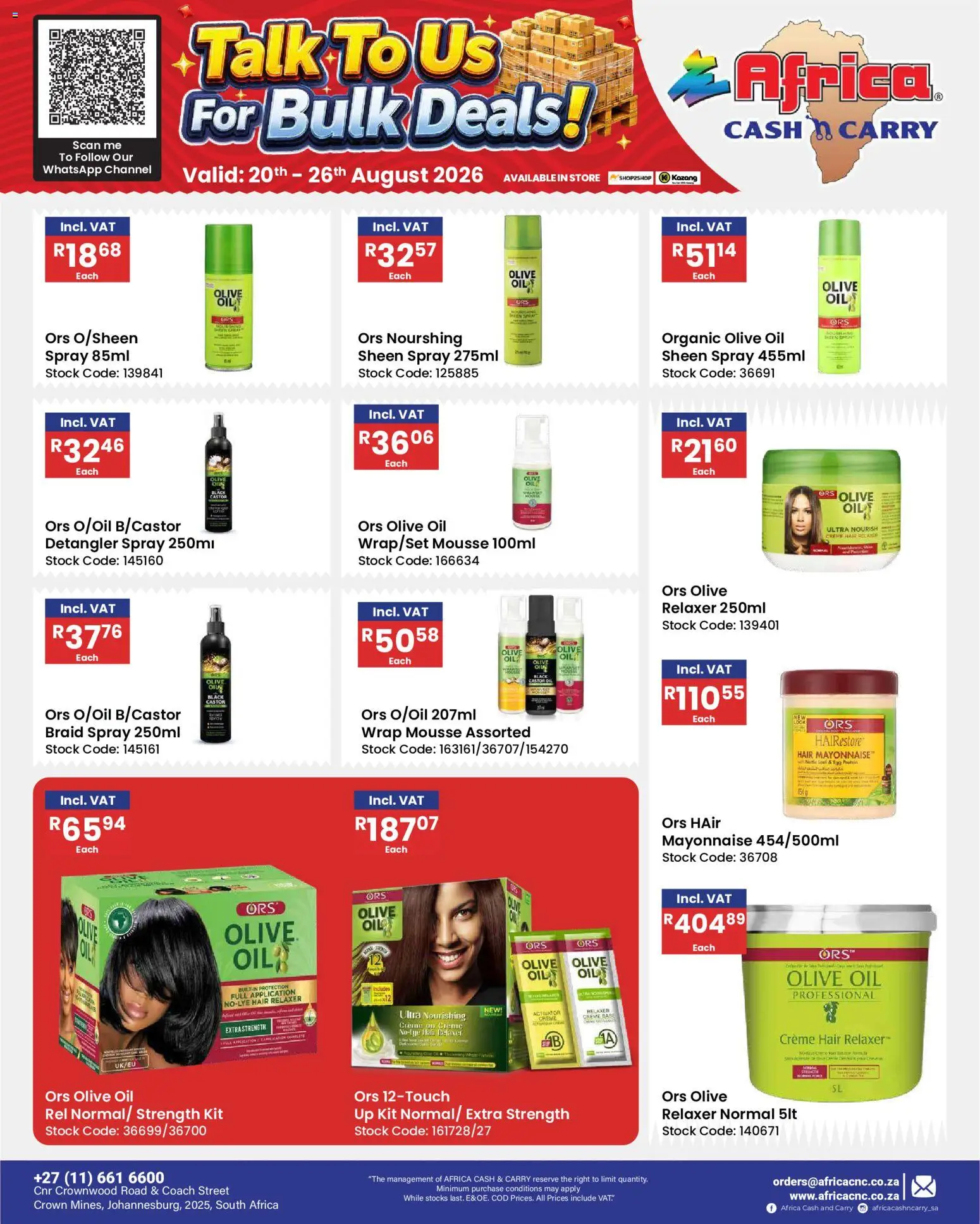 New Africa Cash & Carry catalogue – valid from 20/08/2026 | Page: 72 | Products: Mouse, Protein, Stock, Mayonnaise