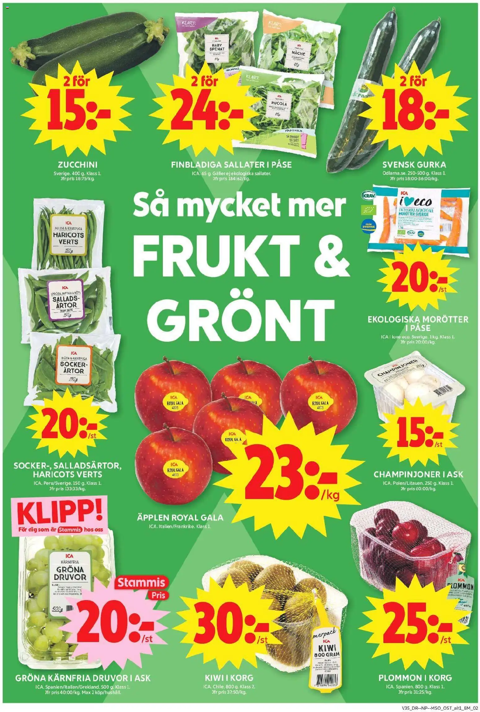 ICA Maxi reklamblad aktuell från 24/08/2026 | Sida: 4 | Produkter: Galler, Plommon, Socker, Gurka