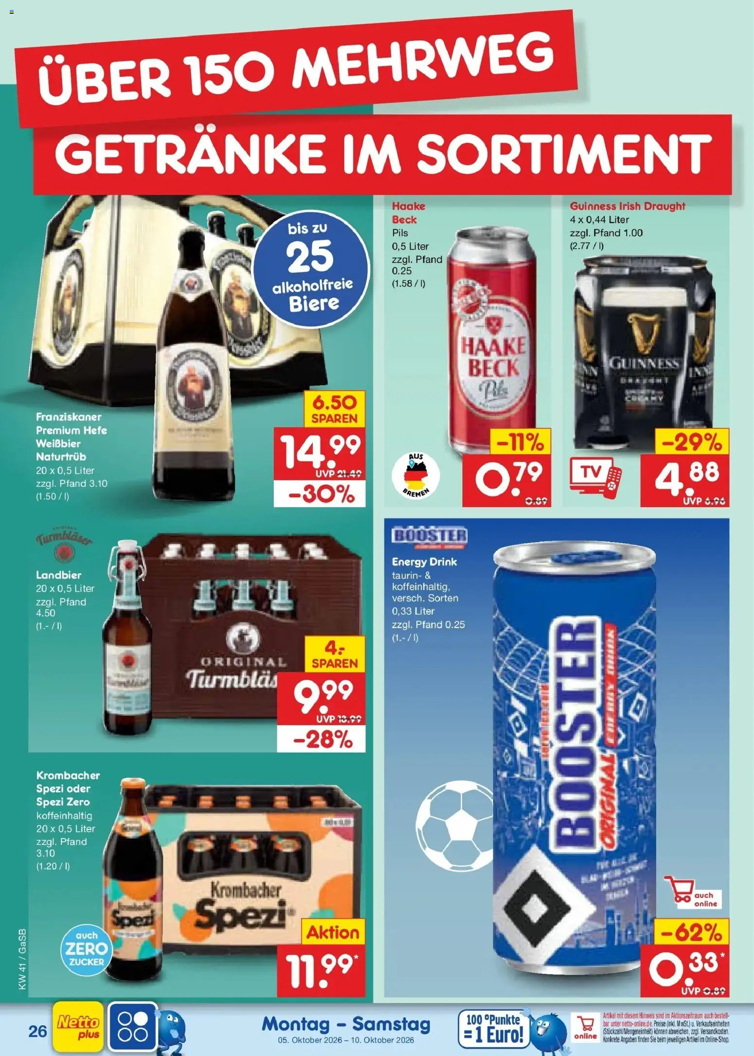 Netto Marken-Discount Prospekt Oldenburg (ab 05.10.2026) » Angebote | Seite: 30 | Produkte: Energy, Weißbier, Pils, Zucker