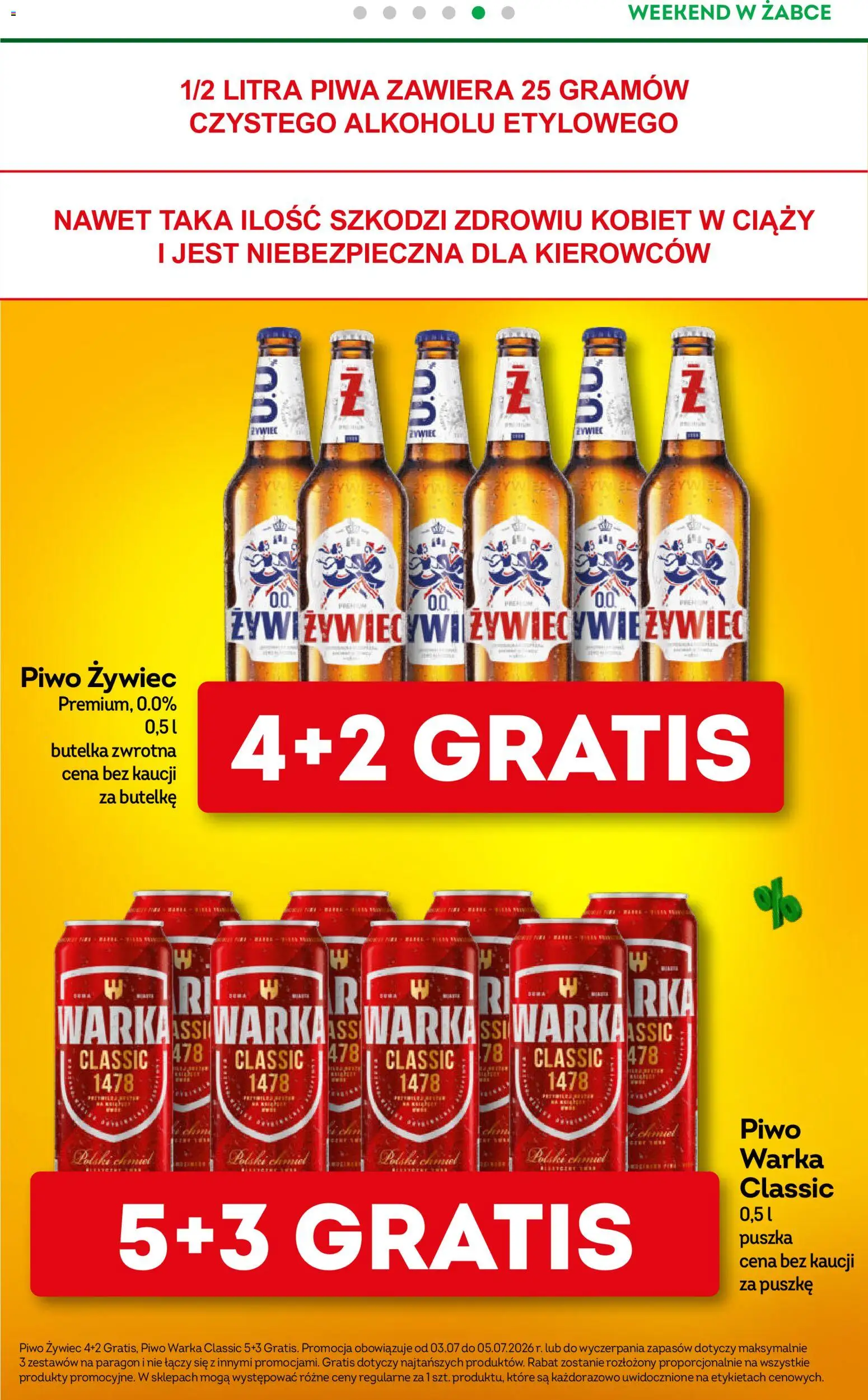 Żabka gazetka - Weekendowe promocje od 03.07.2026 | Strona: 6 | Produkty: Warka, Piwo Warka, Piwo