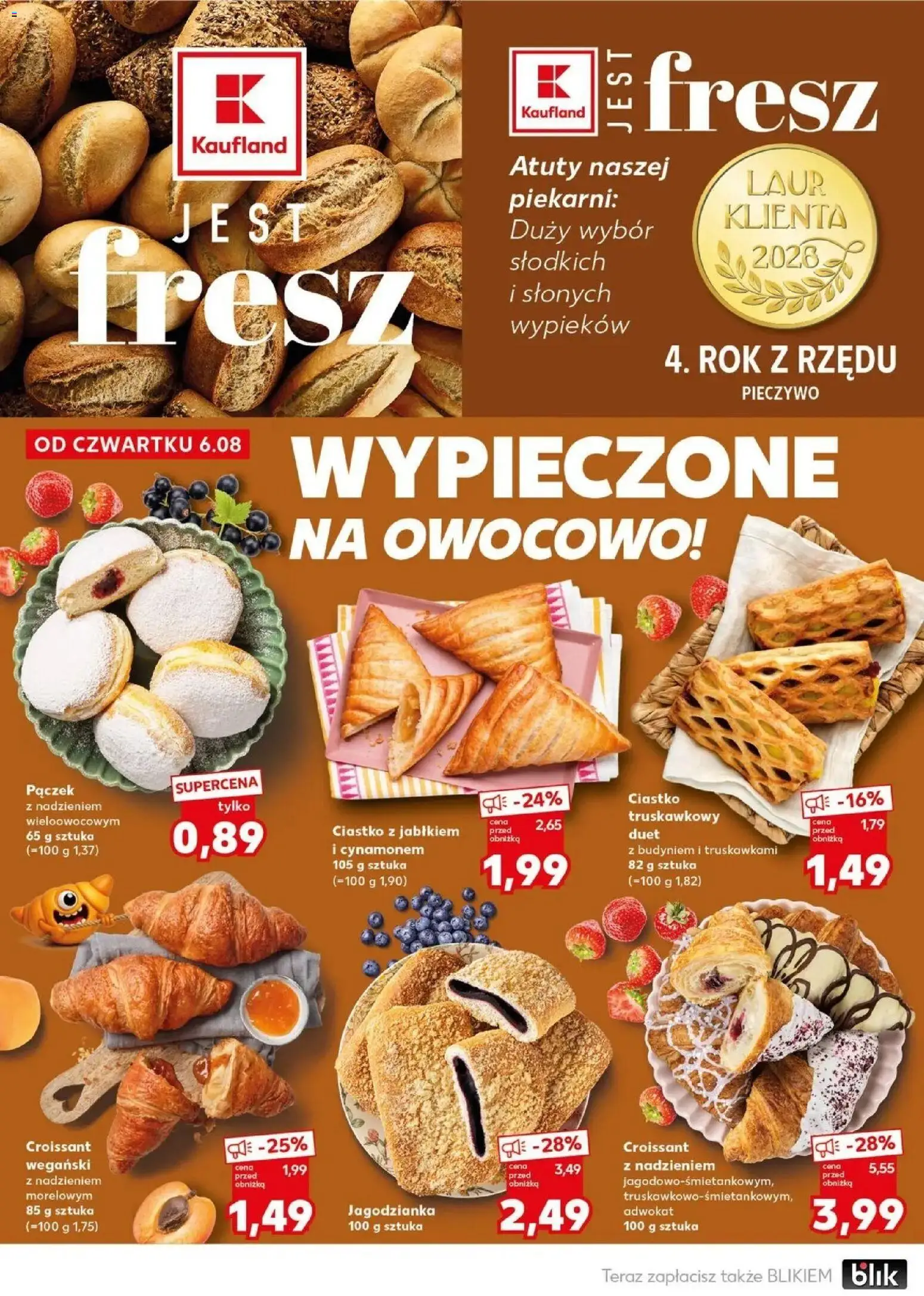 Kaufland gazetka - Super Sobota od 08.08.2026 | Strona: 18 | Produkty: Pieczywo, Croissant, Pączek, Jagodzianka