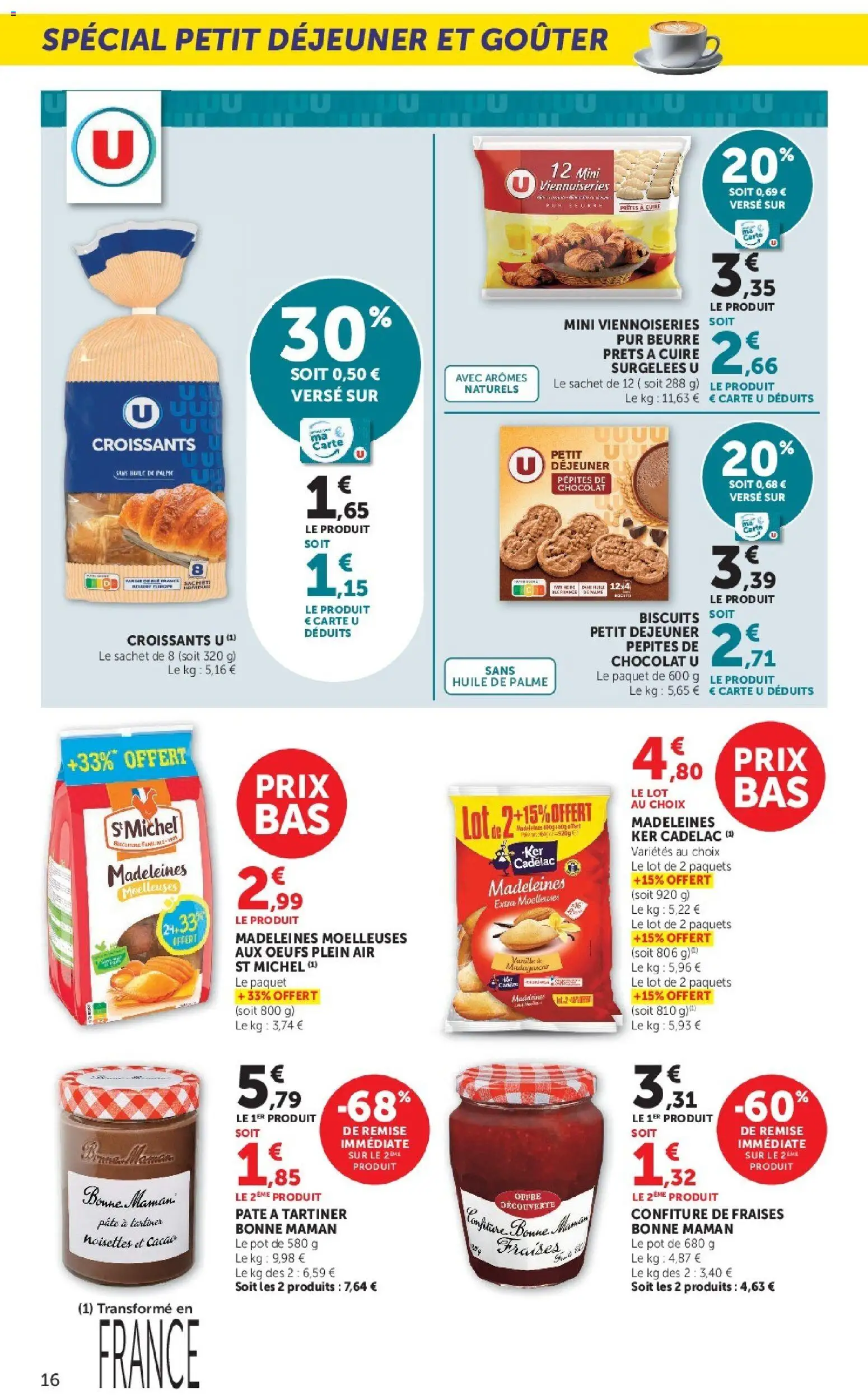{H1} | Page: 16 | Produits: Confiture Bonne Maman, Cacao, Vanille, Biscuits