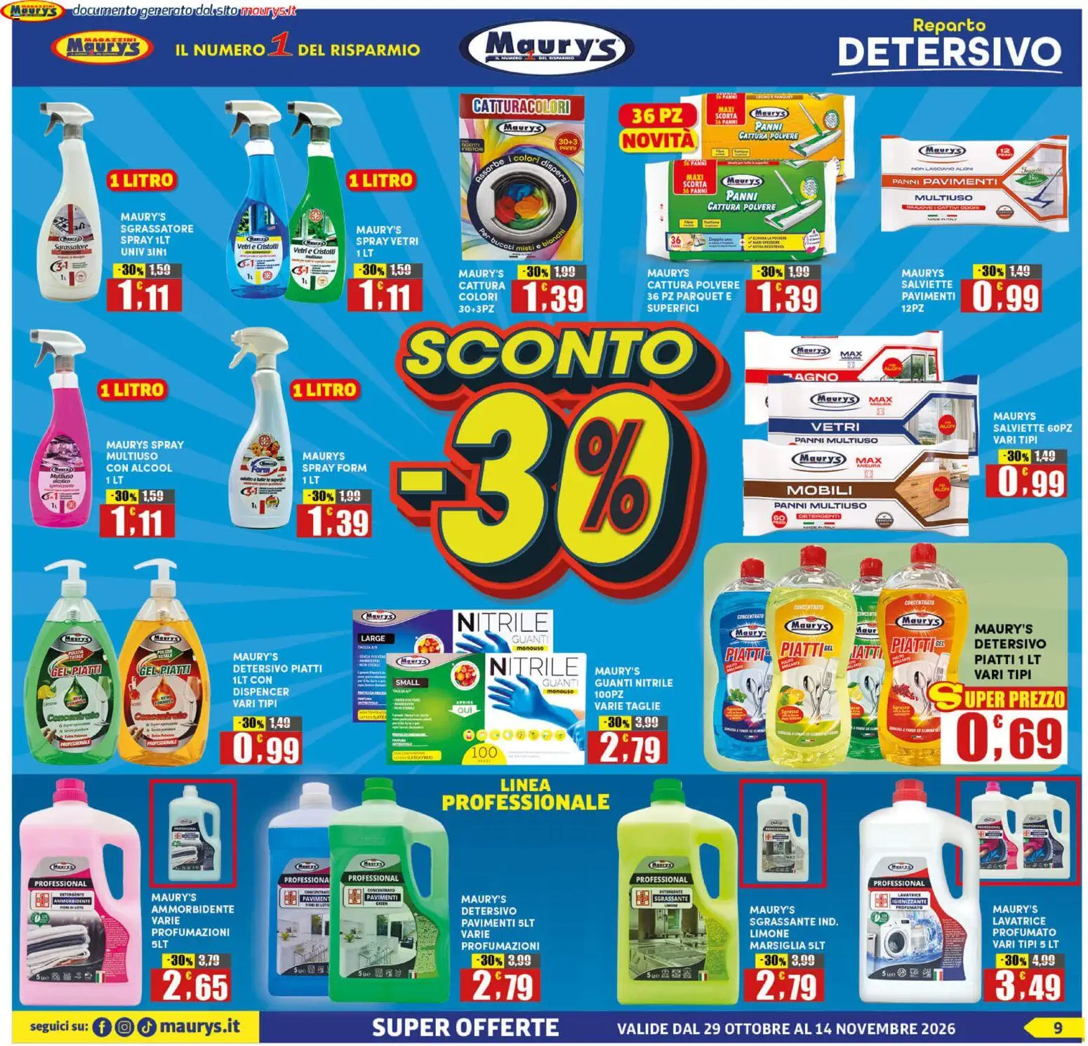 Volantino Maury's del 29/10/2026 | Pagina: 9