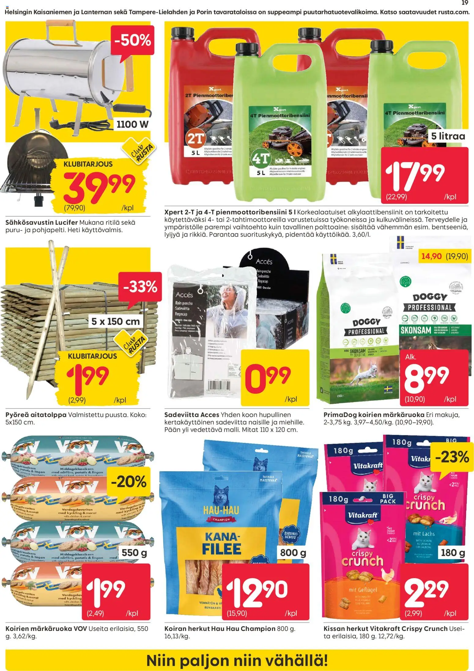 Rusta tarjoukset – voimassa 01.06.2026 alkaen | Sivu: 19 | Tuotteet: Kana, Ritilä, Koiran herkut, Poncho
