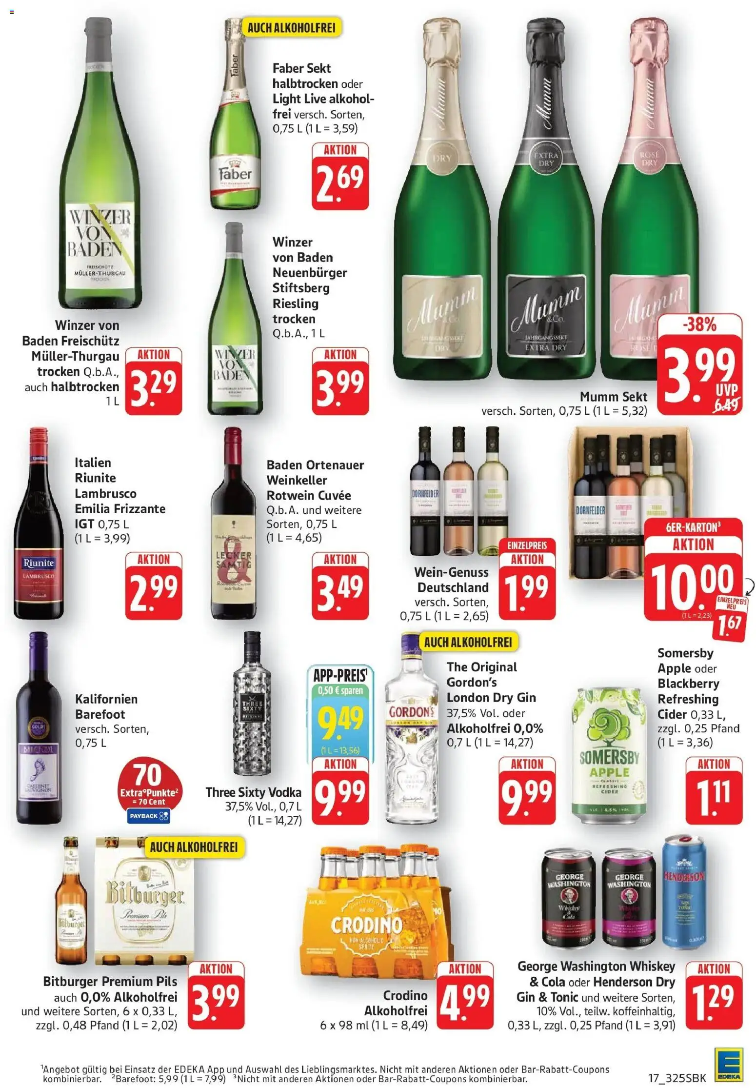 Edeka Prospekt Bruchsal – gültig ab 27.07.2026 | Seite: 17 | Produkte: Cola, Rotwein, Gin, Whiskey