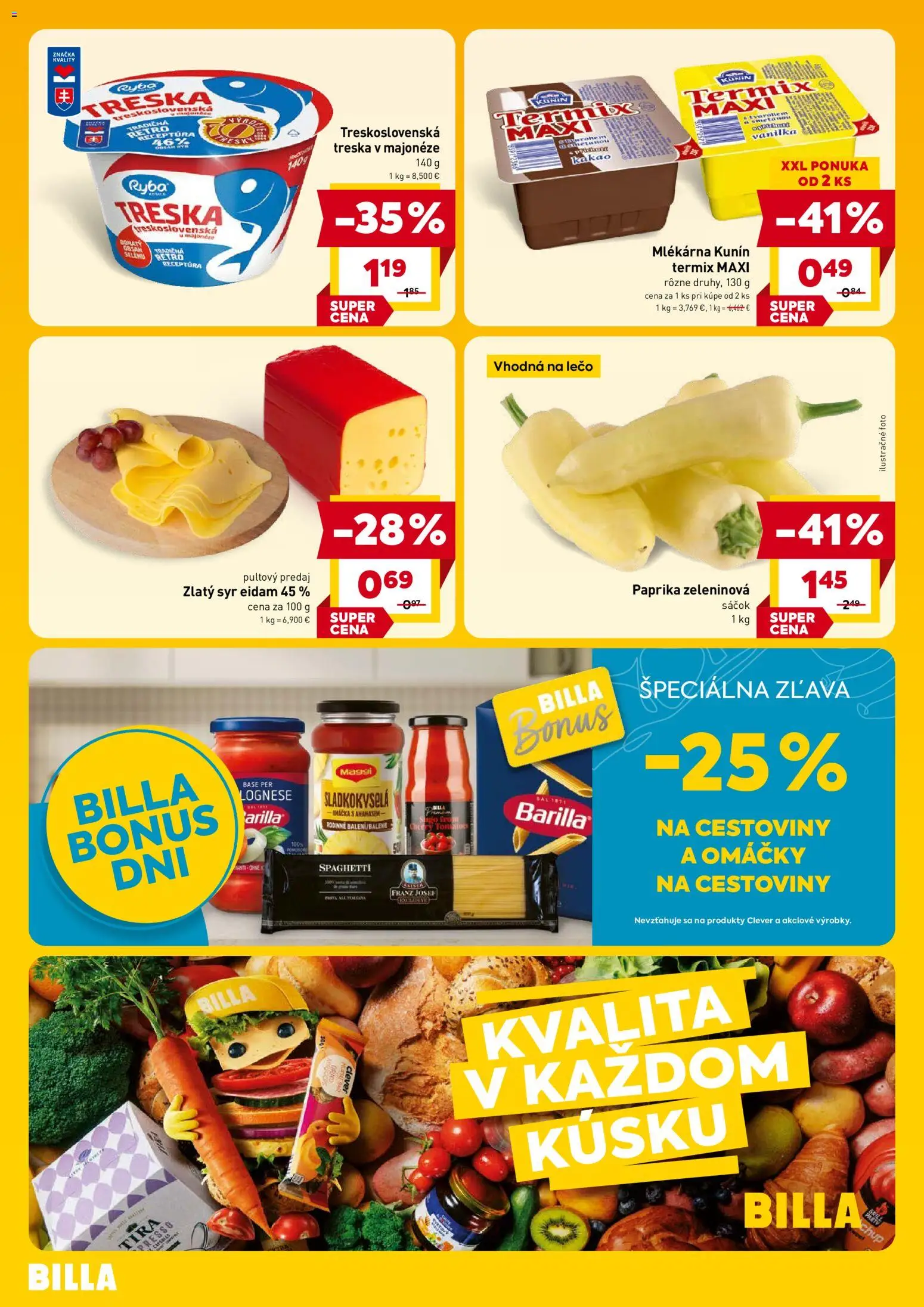 Nové Billa akcie – leták je platný od 14.10.2026 | Strana: 4 | Produkty: Cestoviny, Termix, Vanilka, Kakao
