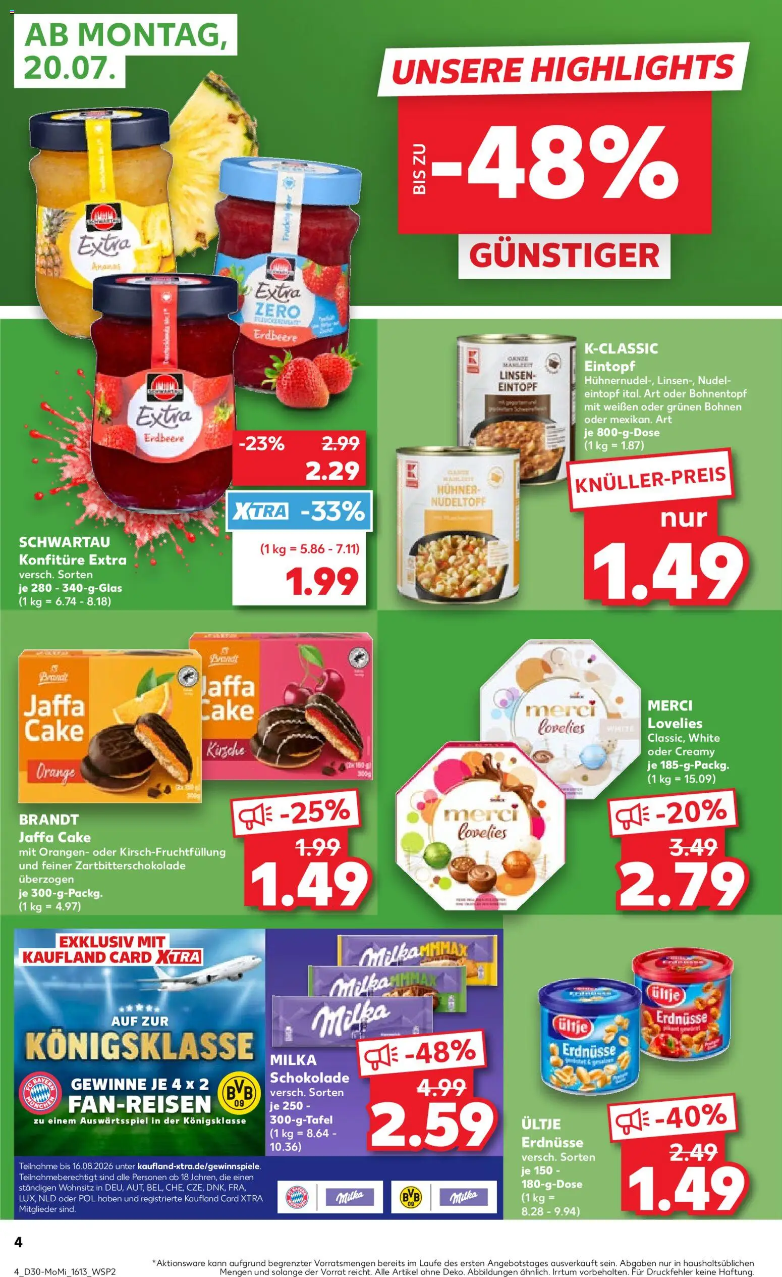 Kaufland Prospekt Hannover – gültig ab 20.07.2026 | Seite: 4 | Produkte: Merci, Ultje erdnusse, Erdnüsse, Orangen