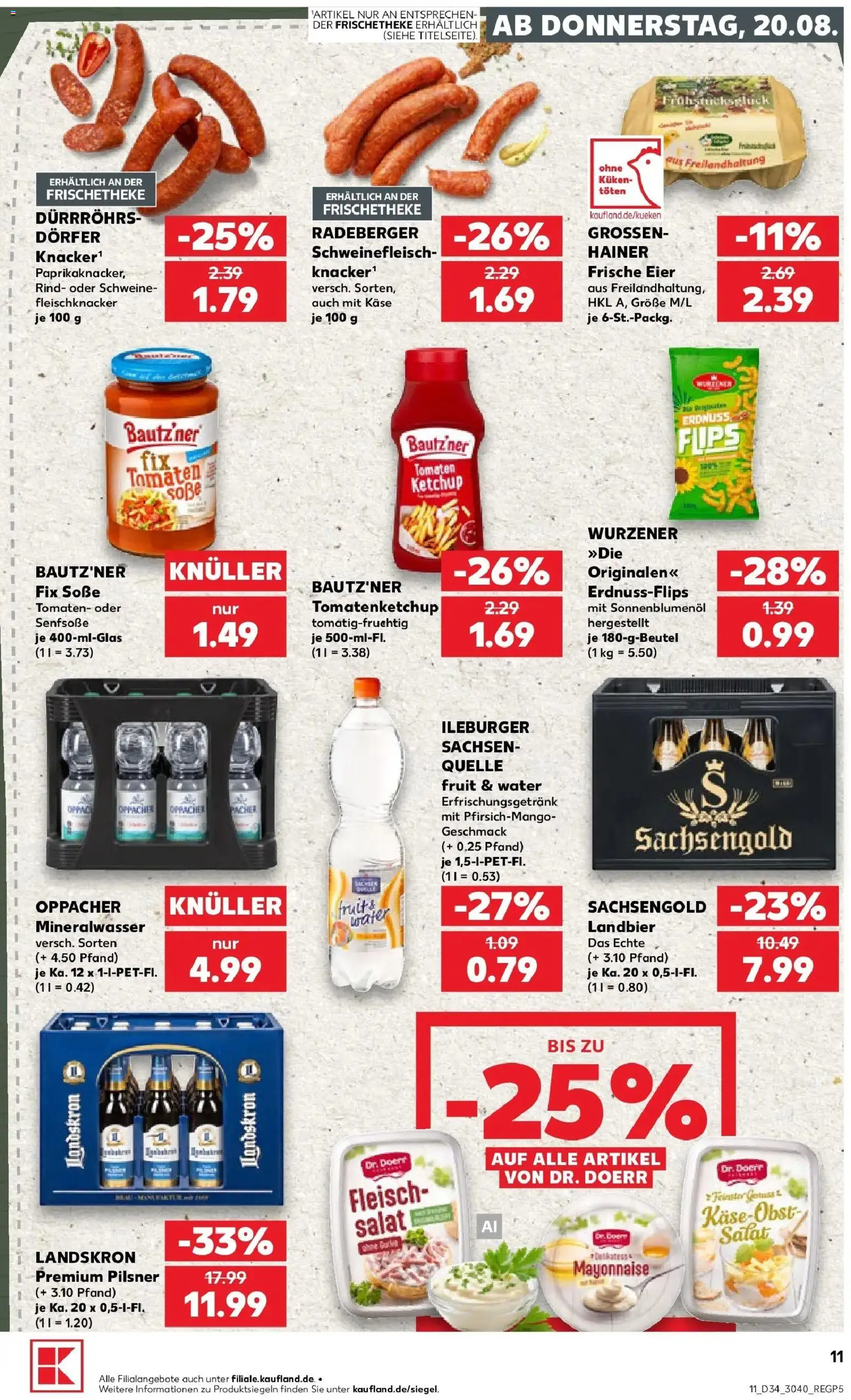 Prospekt Kaufland ab 20.08.2026 » Angebote Online zum Blättern | Seite: 11 | Produkte: Eier, Mayonnaise, Ketchup, Salat