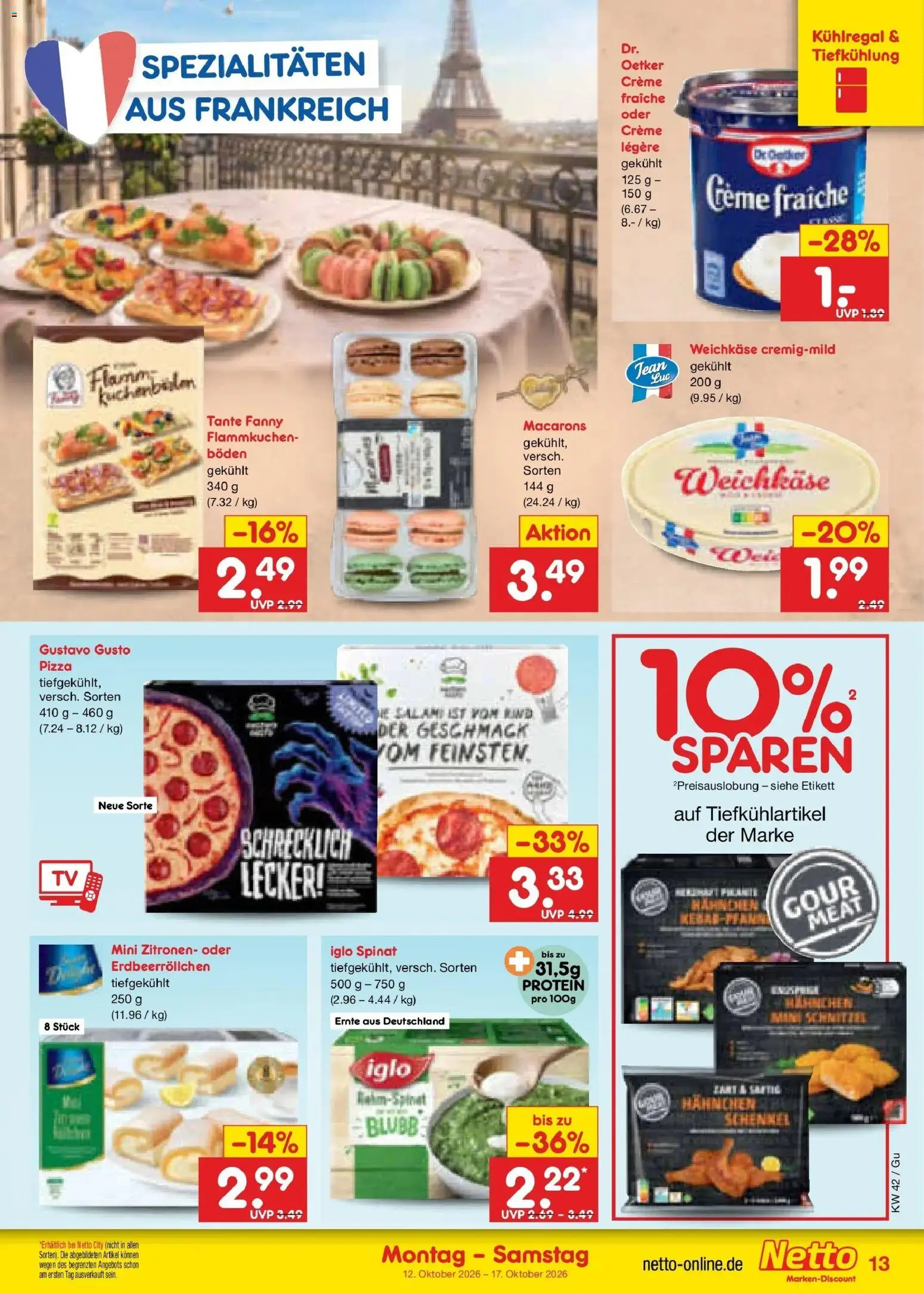 Netto Marken-Discount Prospekt Augustusburg – gültig ab 12.10.2026 | Seite: 15 | Produkte: Hahnchen, Spezialitäten, Creme, Zitronen
