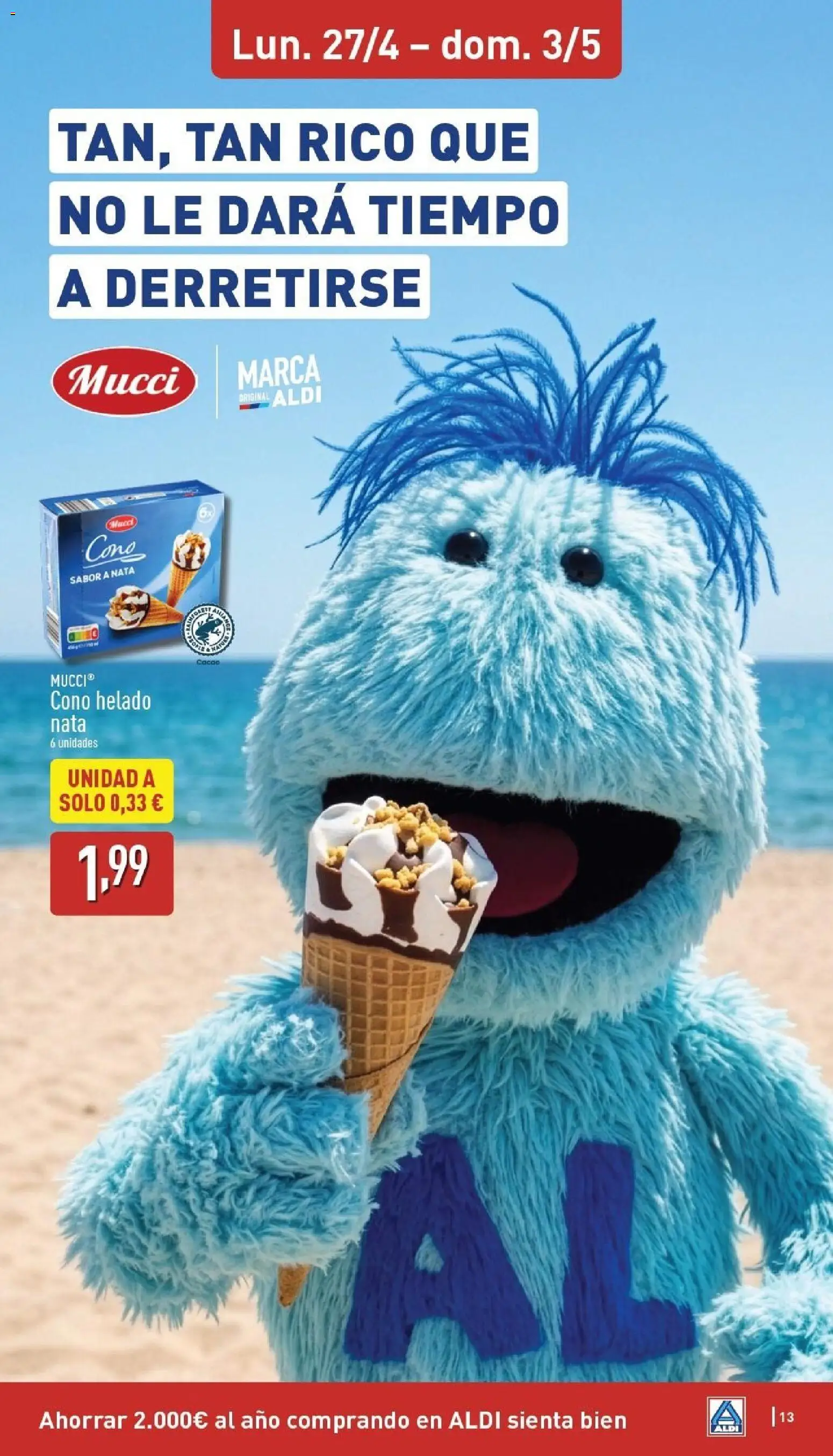 Aldi folleto Península │ válido desde el 27.04.2026 | Página: 13 | Productos: Helado, Φρυγανιές σικάλεως