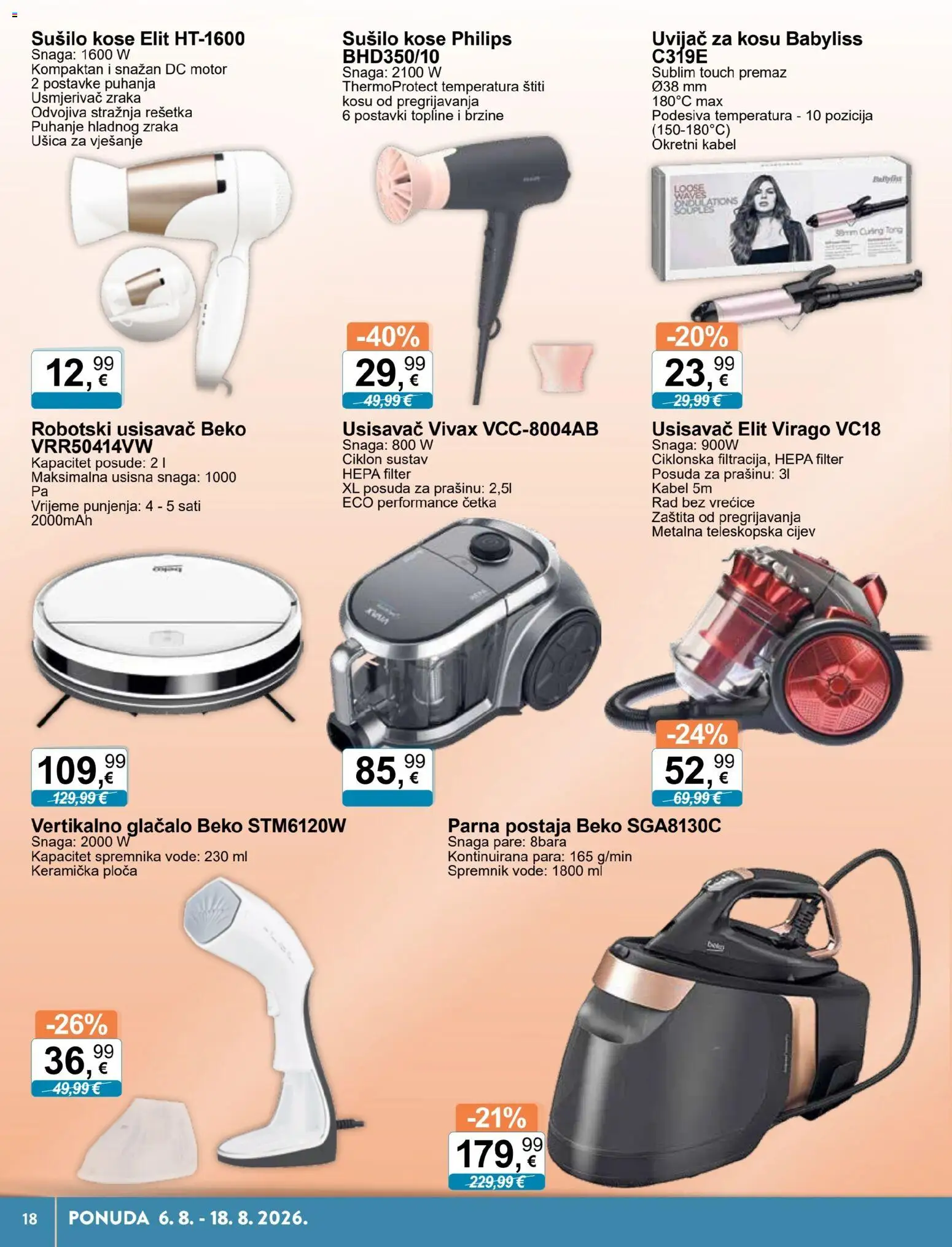 KTC katalog | vrijedi od 06.08.2026 | Stranica: 8 | Proizvodi: Usisavač, Parna postaja, Četka, Kabel