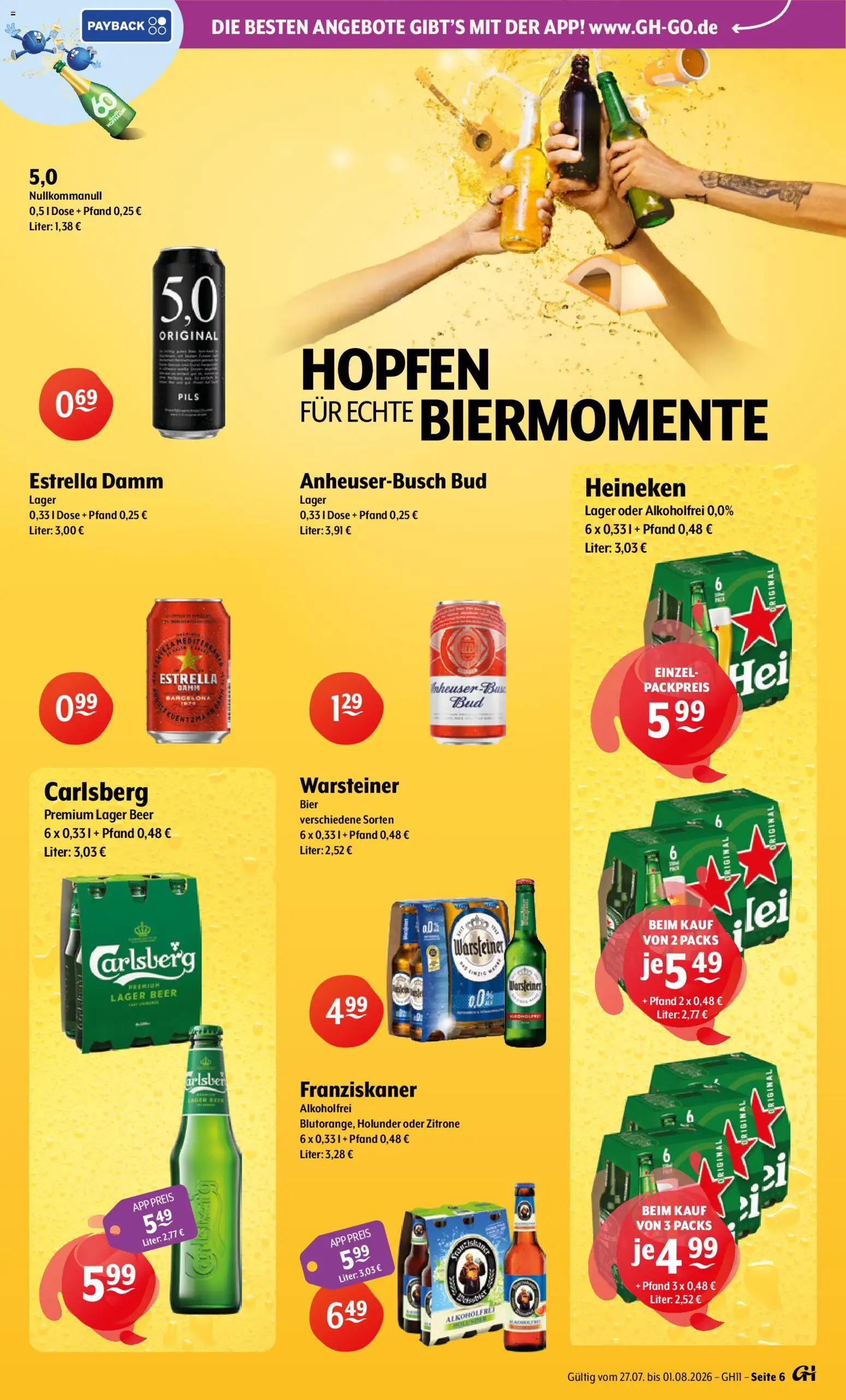 Getränke Hoffmann Prospekt – gültig ab 27.07.2026 | Seite: 6 | Produkte: Carlsberg, Bier, Pils, Zitrone