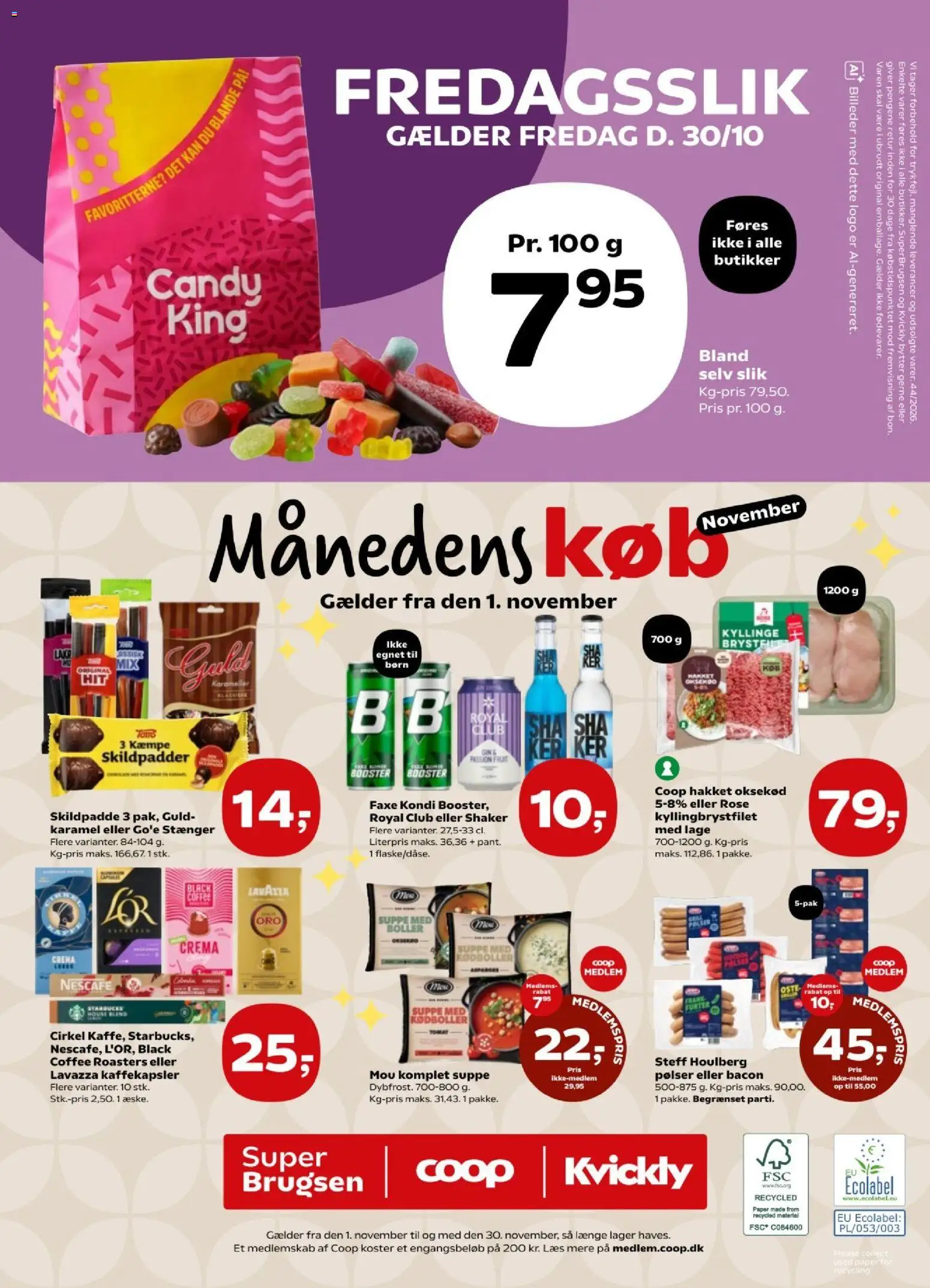 Kvickly tilbudsavis – gyldig fra 30/10/2026 | Side: 54 | Produkter: Faxe Kondi, Bacon, Karameller, Suppe