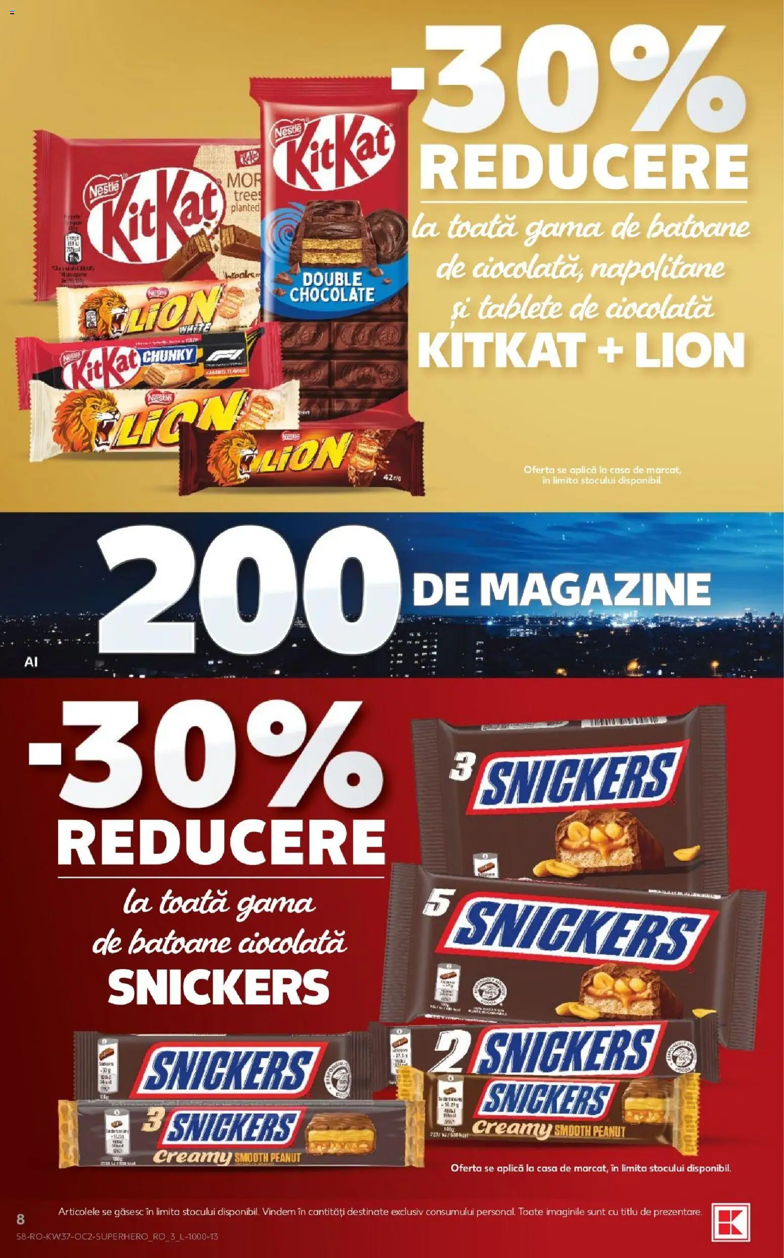 Kaufland RO akciós ujság - amely érvényes a következő dátumtól: 2026.09.09. | Oldal: 8 | Termékek: Nestlé, Snickers, KitKat