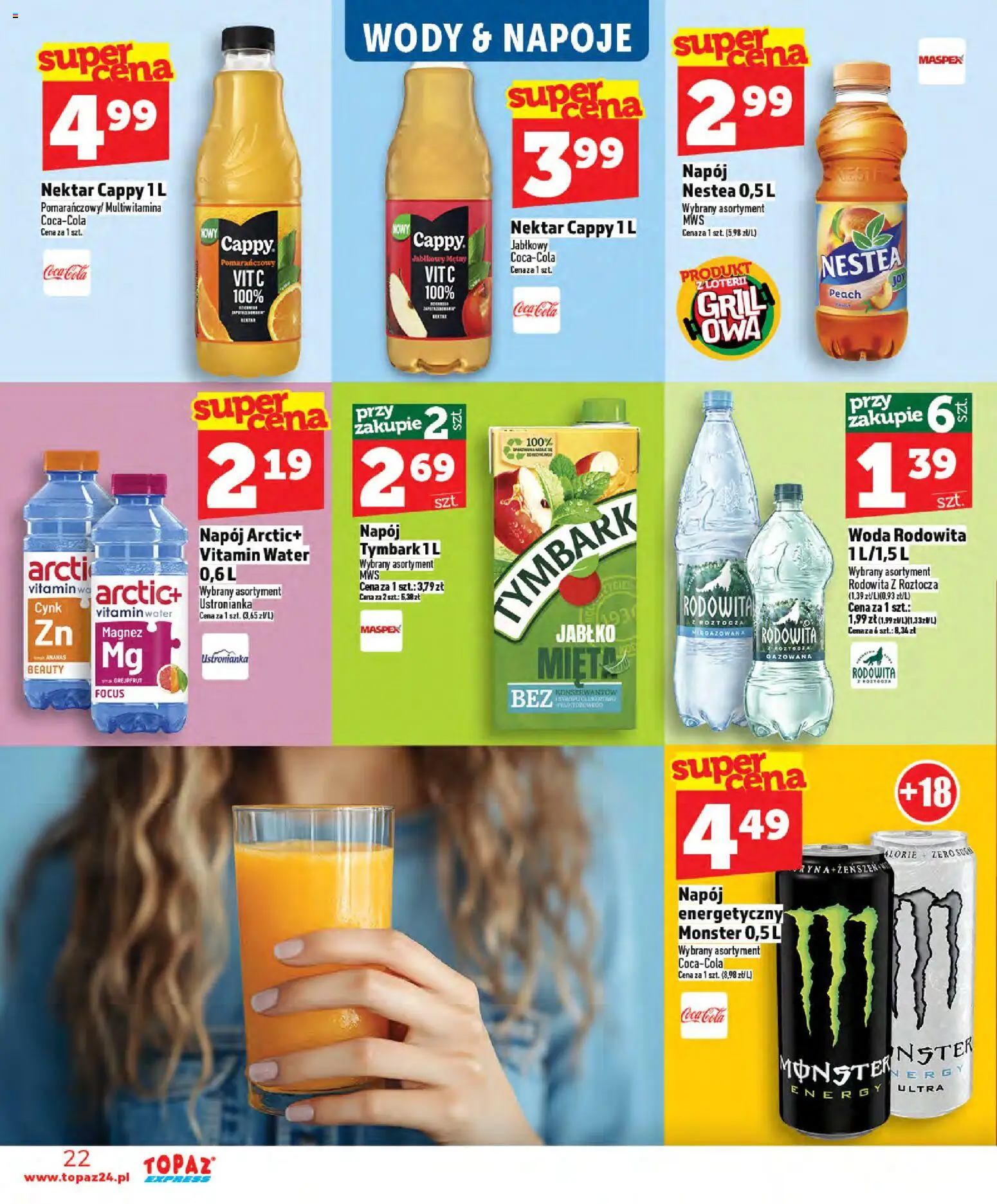 Topaz gazetka - Express od 21.05.2026 | Strona: 22 | Produkty: Grill, Napoje, Coca cola, Woda