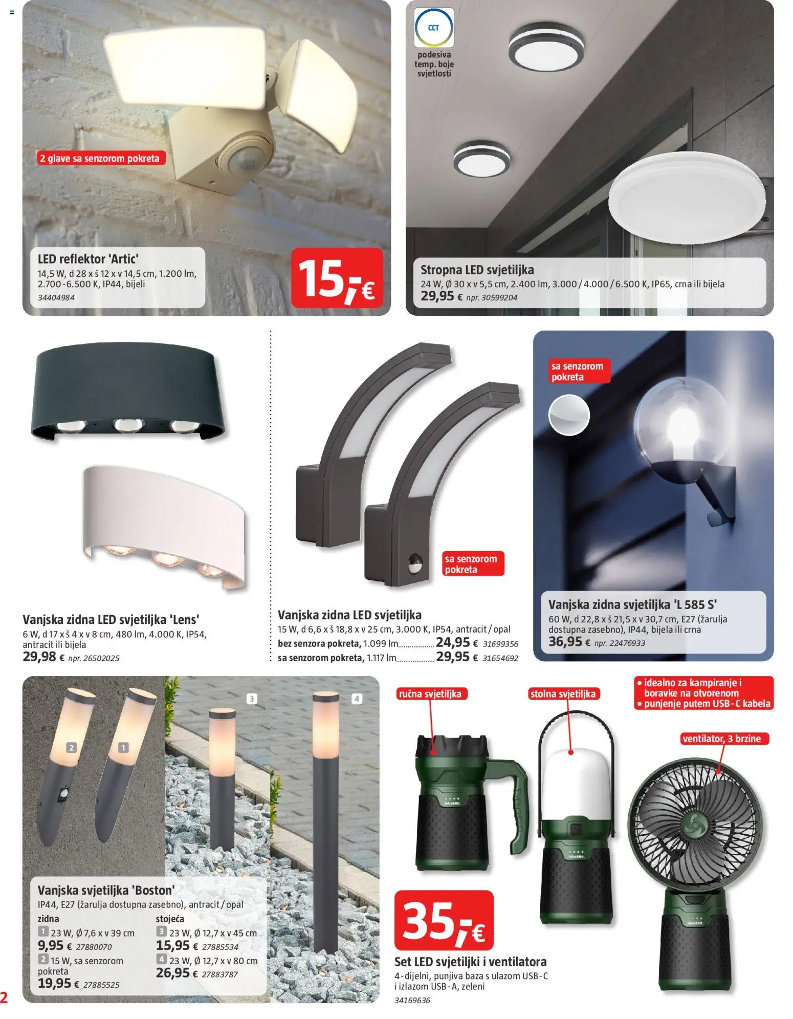 Bauhaus katalog | vrijedi od 29.07.2026 | Stranica: 2 | Proizvodi: Svjetiljka, Reflektor, USB