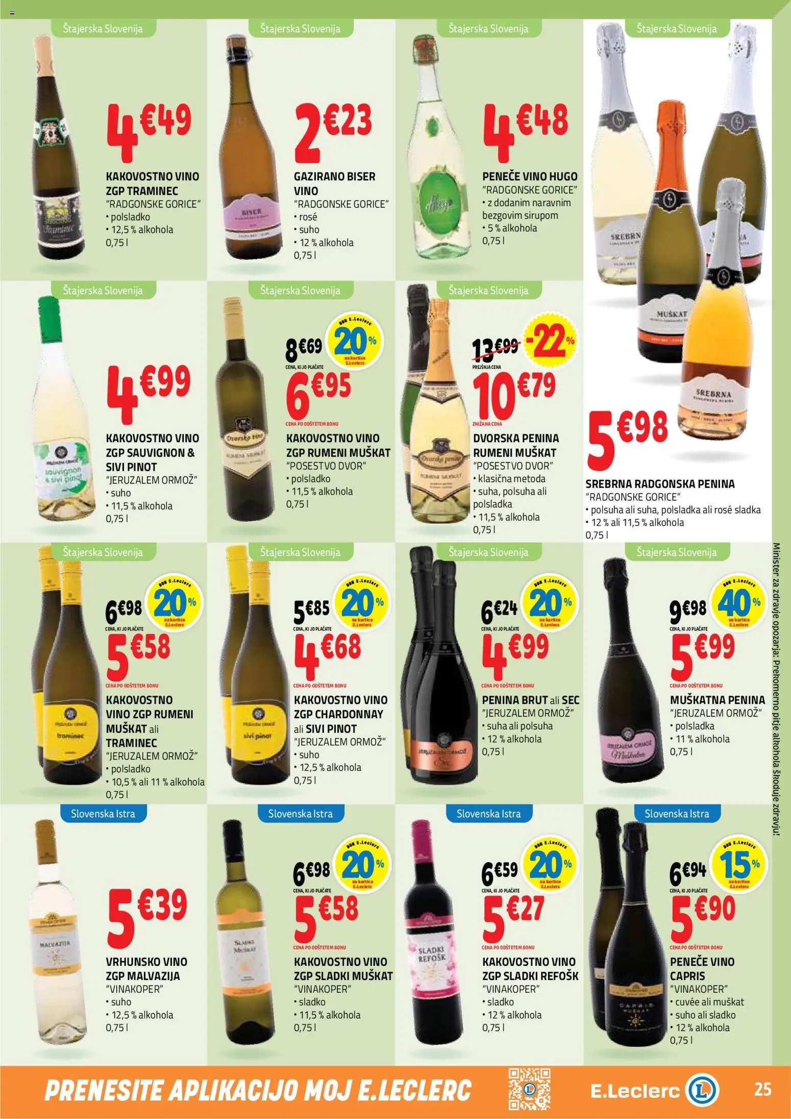 Novi E.leclerc katalog ponudbe – veljaven od 26.08.2026 | Stran: 25 | Izdelki: Penina, Vino