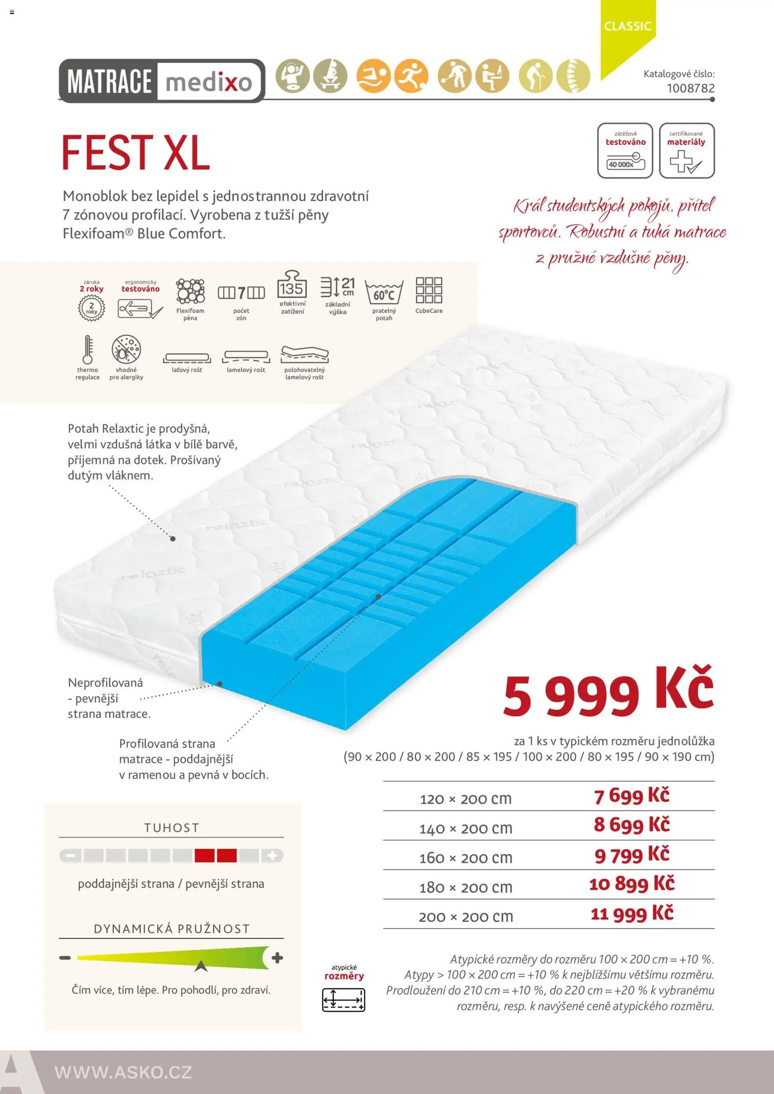 ASKO nábytek leták - Nabídka matrací od 01.01.2026 | Strana: 34 | Produkty: Matrace, Rošt, Pěna