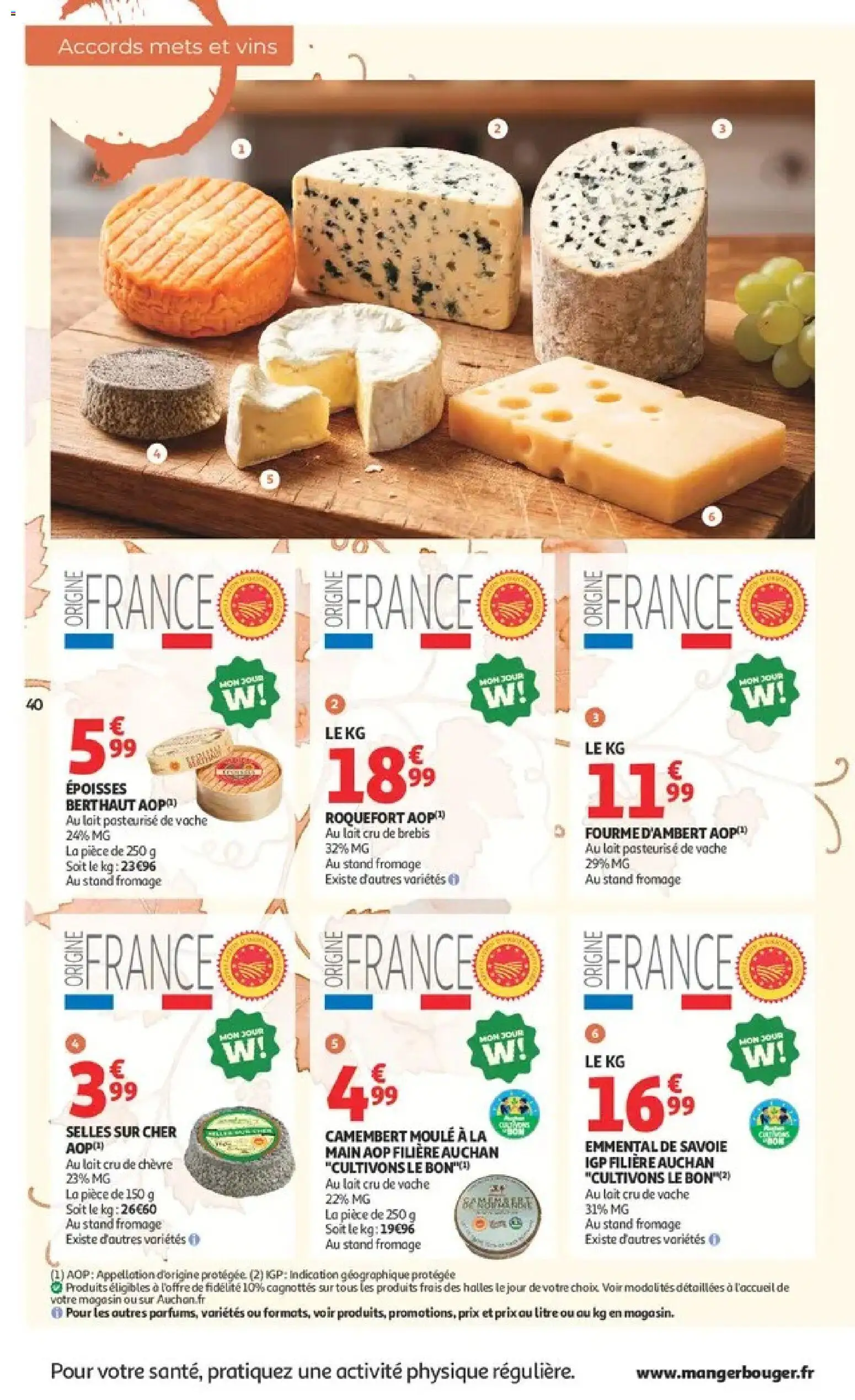 {H1} | Page: 40 | Produits: Emmental, Lait, Fromage, Camembert