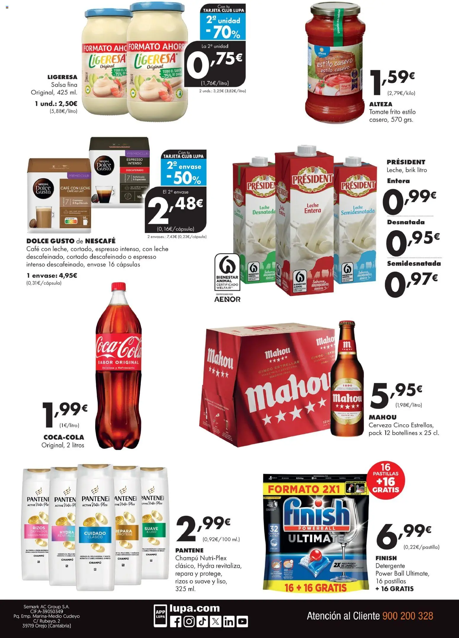 Lupa Supermercados folleto │ válido desde el 09/07/2026 | Página: 4 | Productos: Leche desnatada, Champú, Detergente, Cerveza