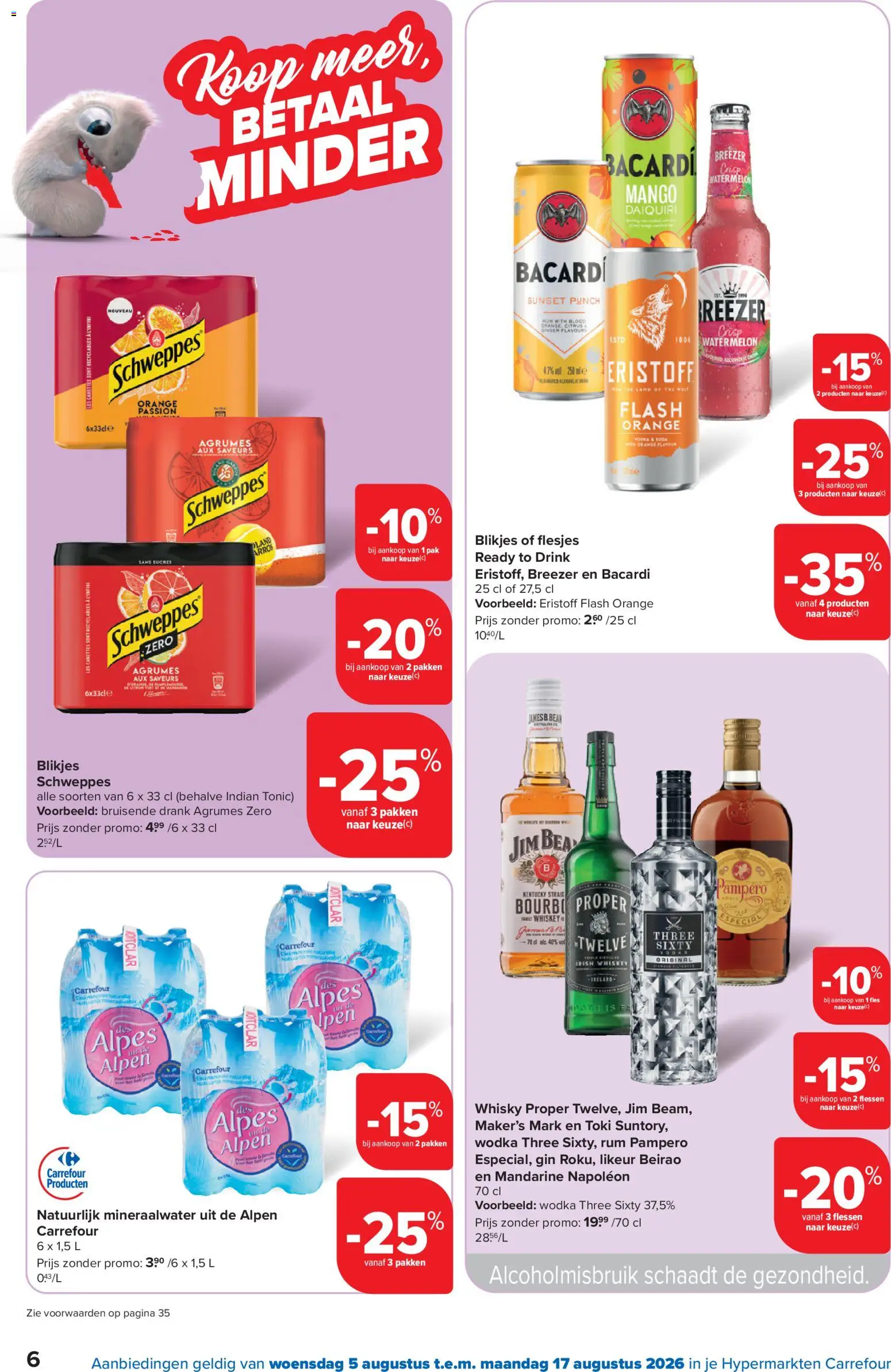 {H1} | Pagina: 6 | Producten: Fles, Bourbon, Gin, Mineraalwater