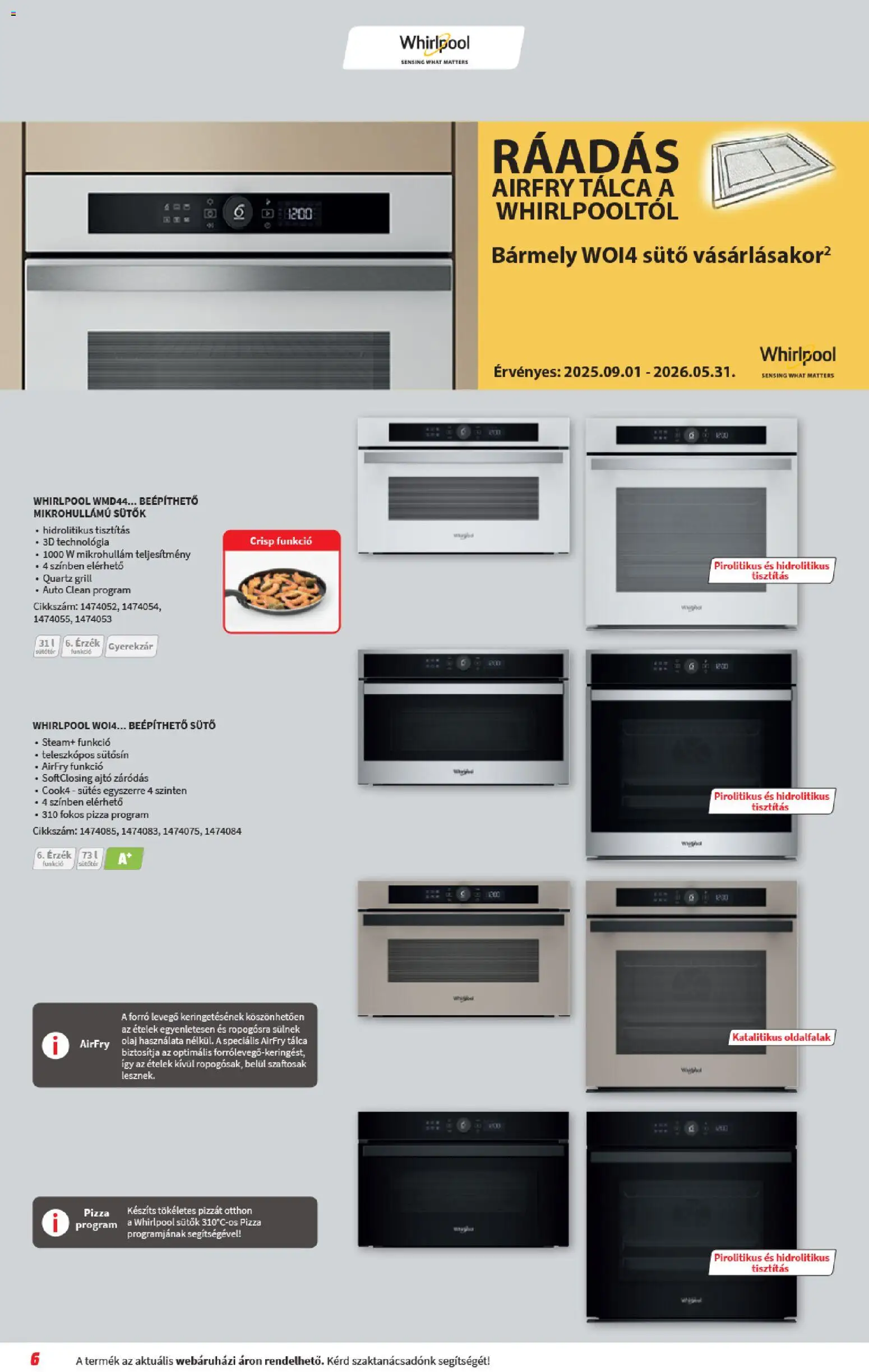 Media Markt akciós ujság - amely érvényes a következő dátumtól: 06.05.2026 | Oldal: 6 | Termékek: Sütő, Grill, Olaj, Pizza