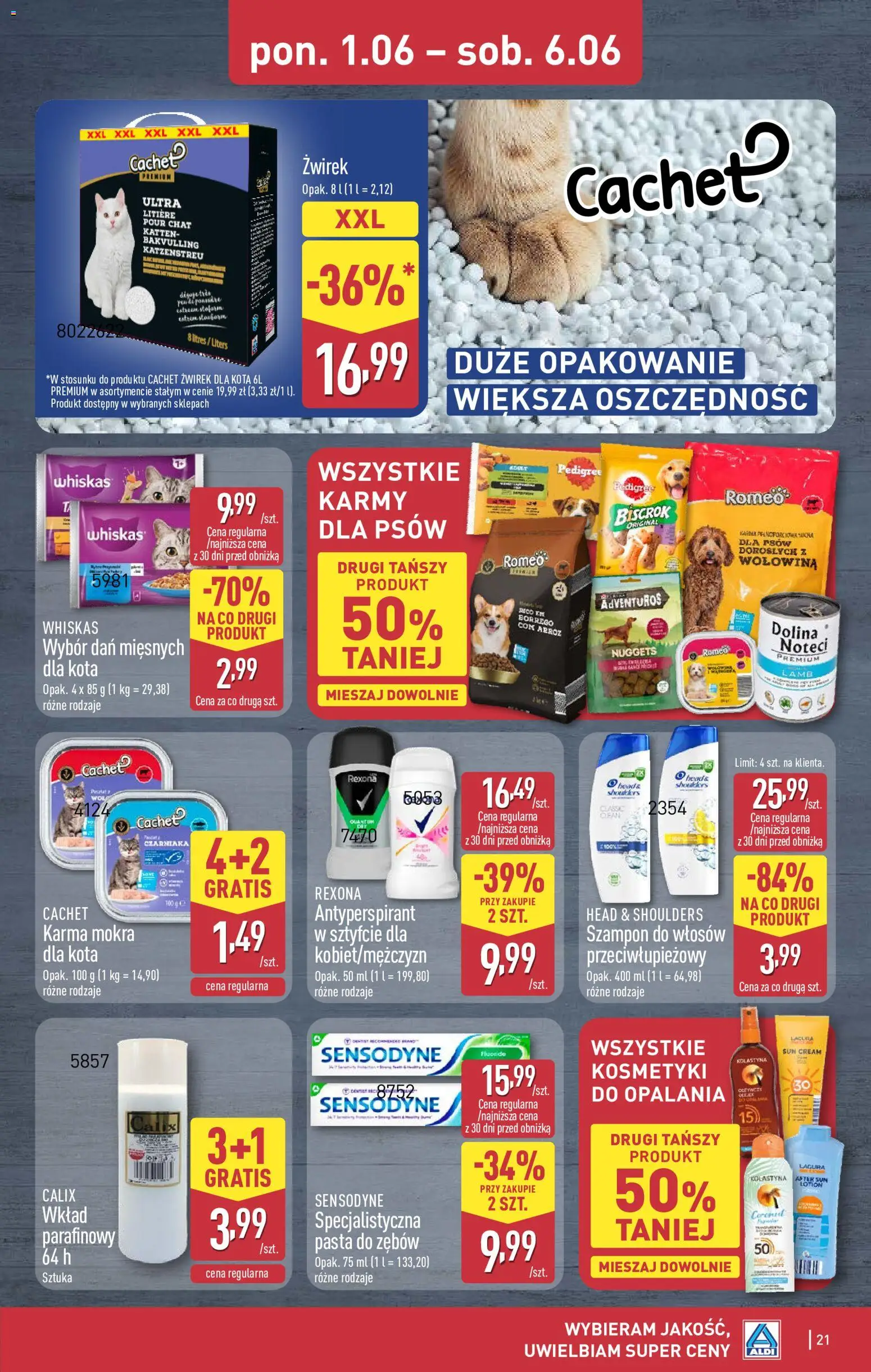 Aldi gazetka od 01.06.2026 | Strona: 21 | Produkty: Kosmetyki, Nuggets, Wołowina, Antyperspirant