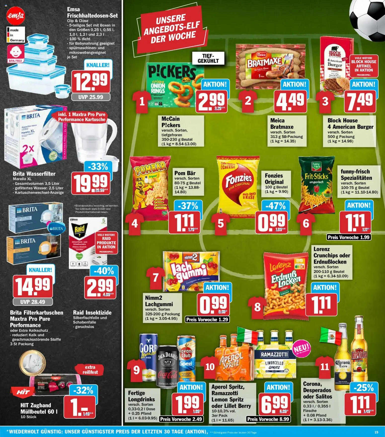 AEZ Prospekt – gültig ab 15.06.2026 | Seite: 15 | Produkte: Cola, Burger, Limoncello, Aperol