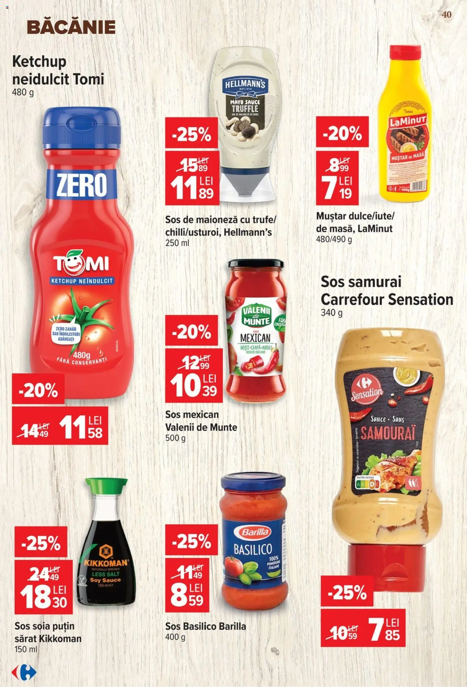 Noul catalog Carrefour – valabil de la 17.06.2026 | Pagină: 39 | Produse: Masă, Muștar, Ketchup, Maioneză