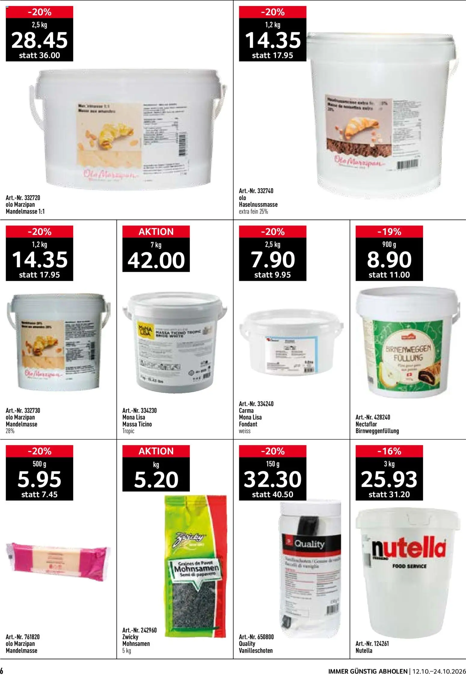 Prodega aktionen Bäckerei – gültig ab 12.10.2026 | Seite: 6 | Produkte: Nutella