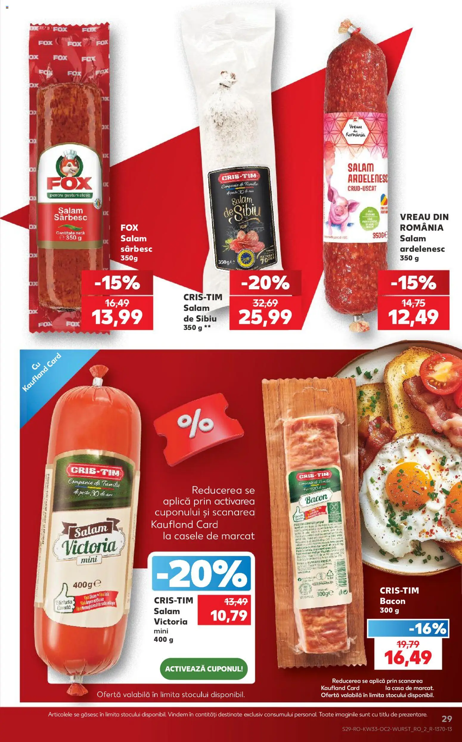 Kaufland Miercurea Ciuc 12.08.2026 - Revista si Oferta | Pagină: 29 | Produse: Aplică, Bacon, Salam, Pește