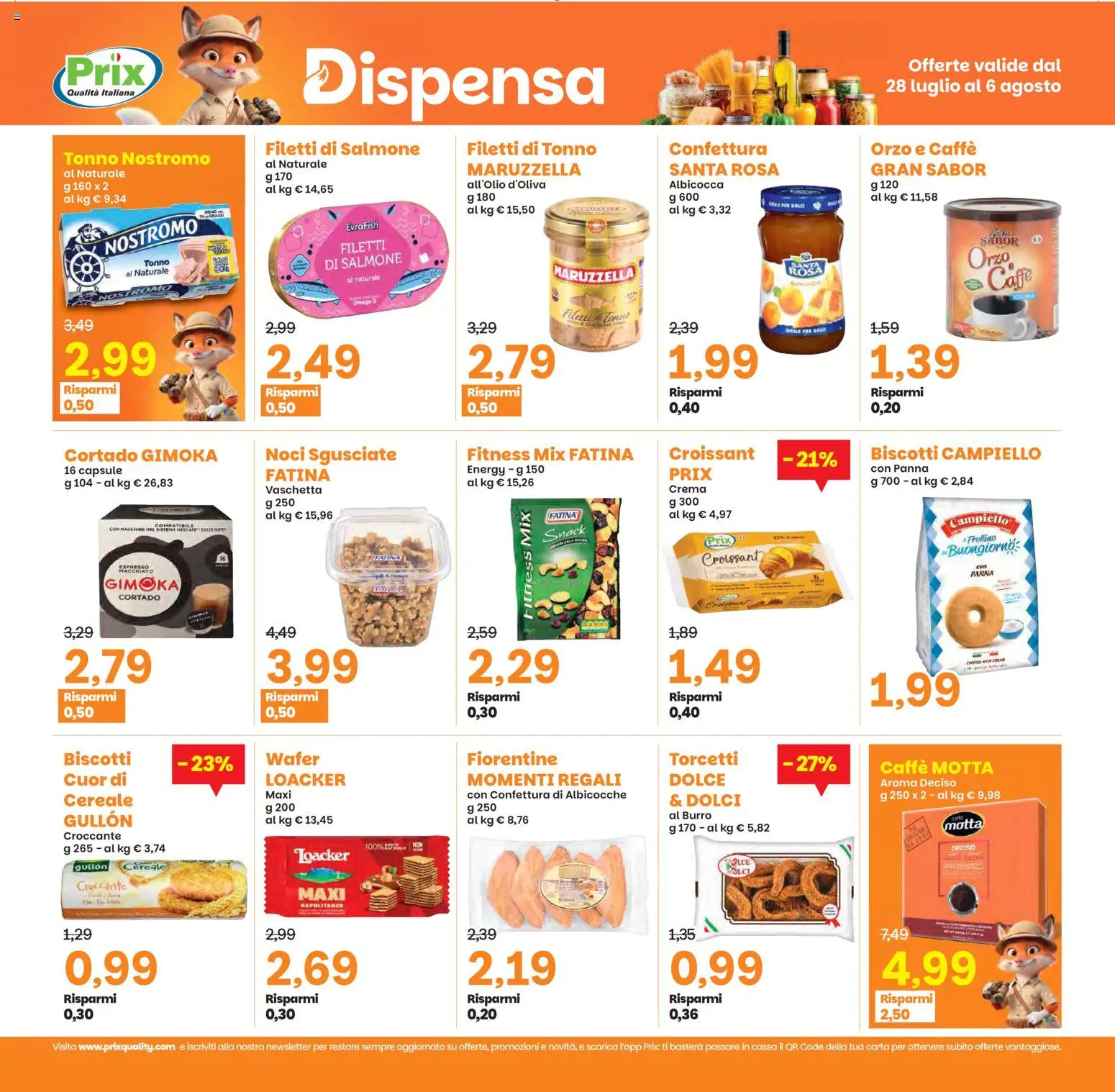Volantino Prix del 28/07/2026 | Pagina: 18 | Prodotti: Crema, Panna, Biscotti, Croissant
