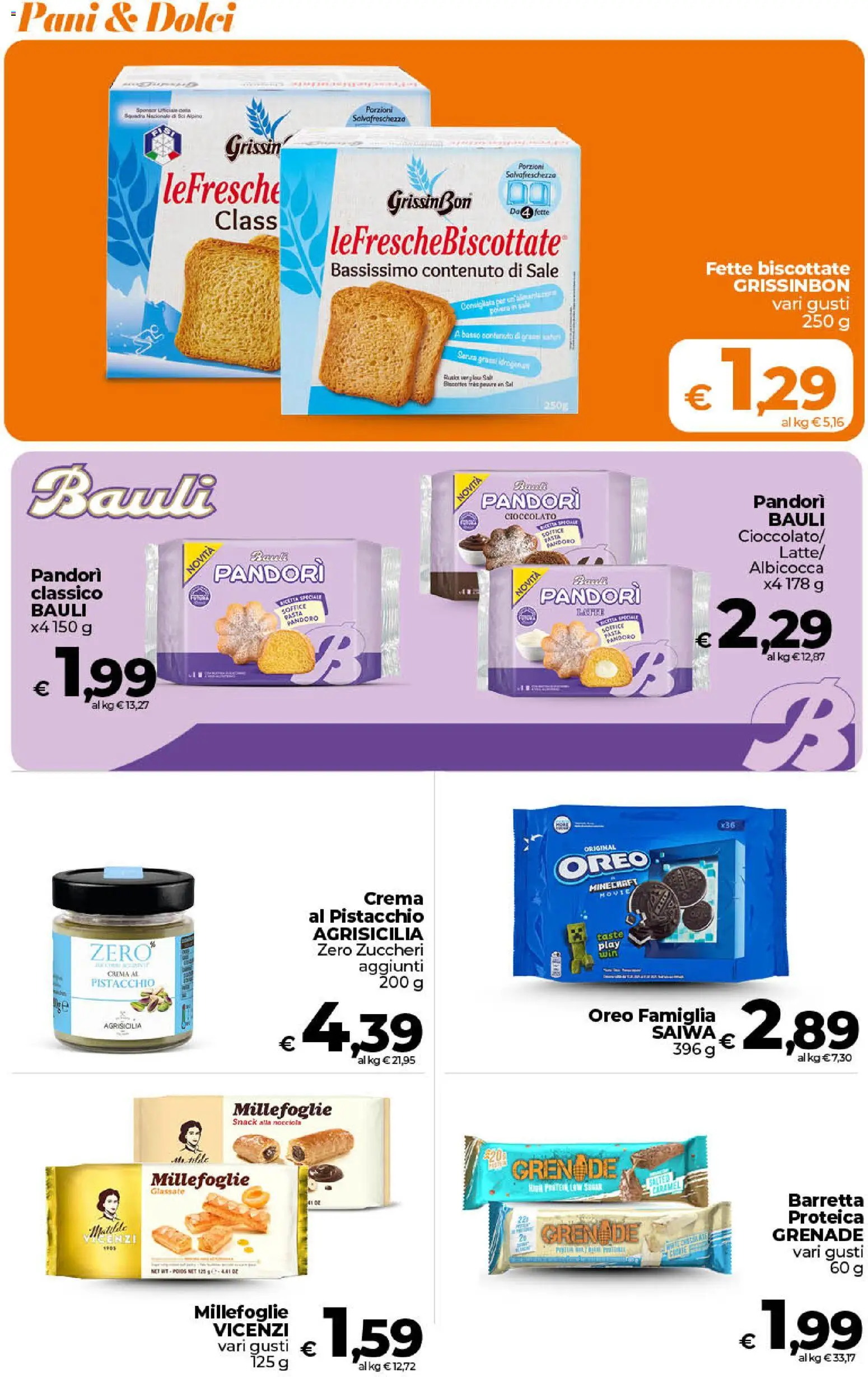 Volantino Ipercoop del 21/08/2026 | Pagina: 38 | Prodotti: Crema, Pandoro, Basso, Dolci