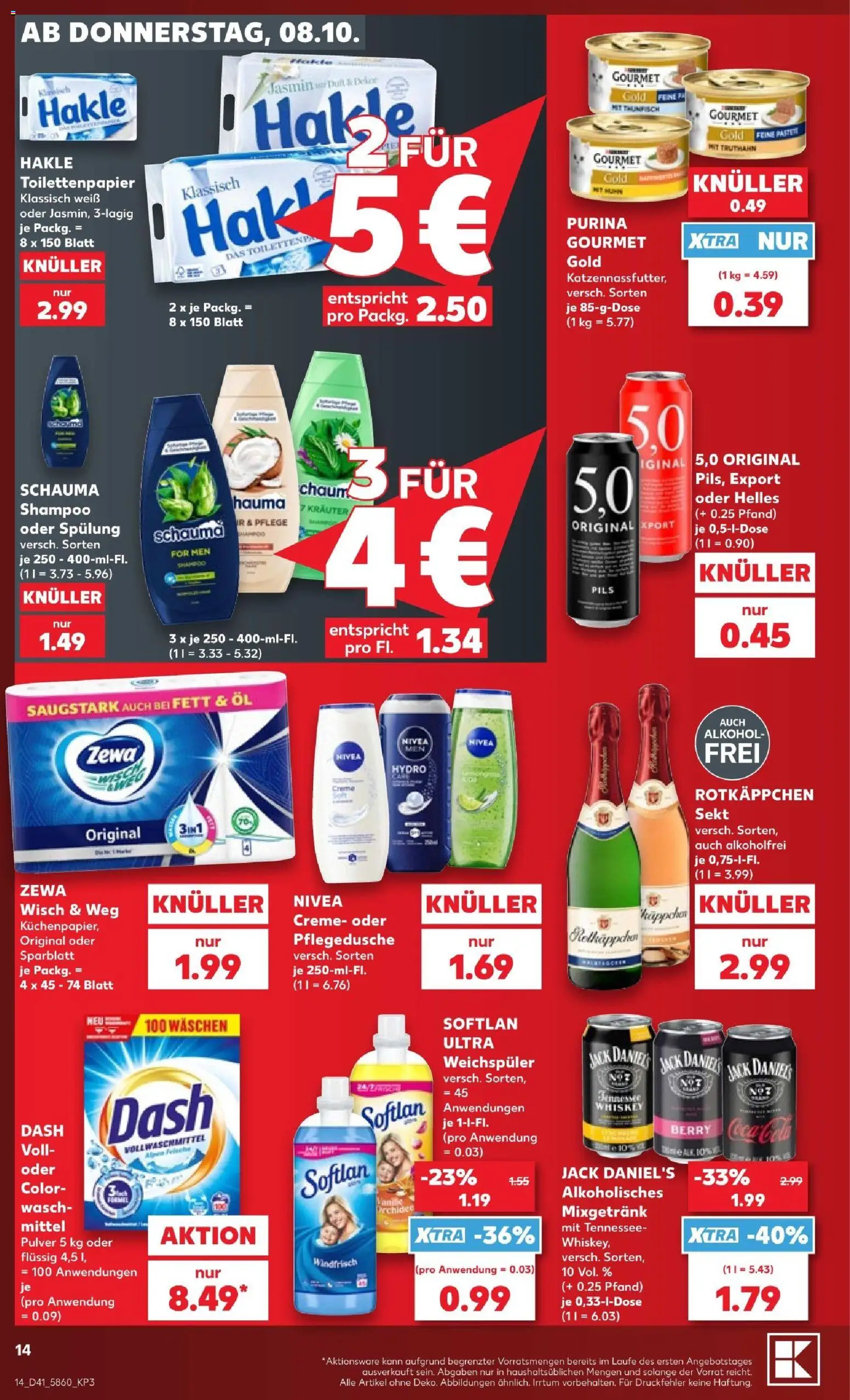 Kaufland Prospekt Stuttgart – gültig ab 08.10.2026 | Seite: 16 | Produkte: Mixgetränk, Sekt, Jack Daniel's, Whiskey