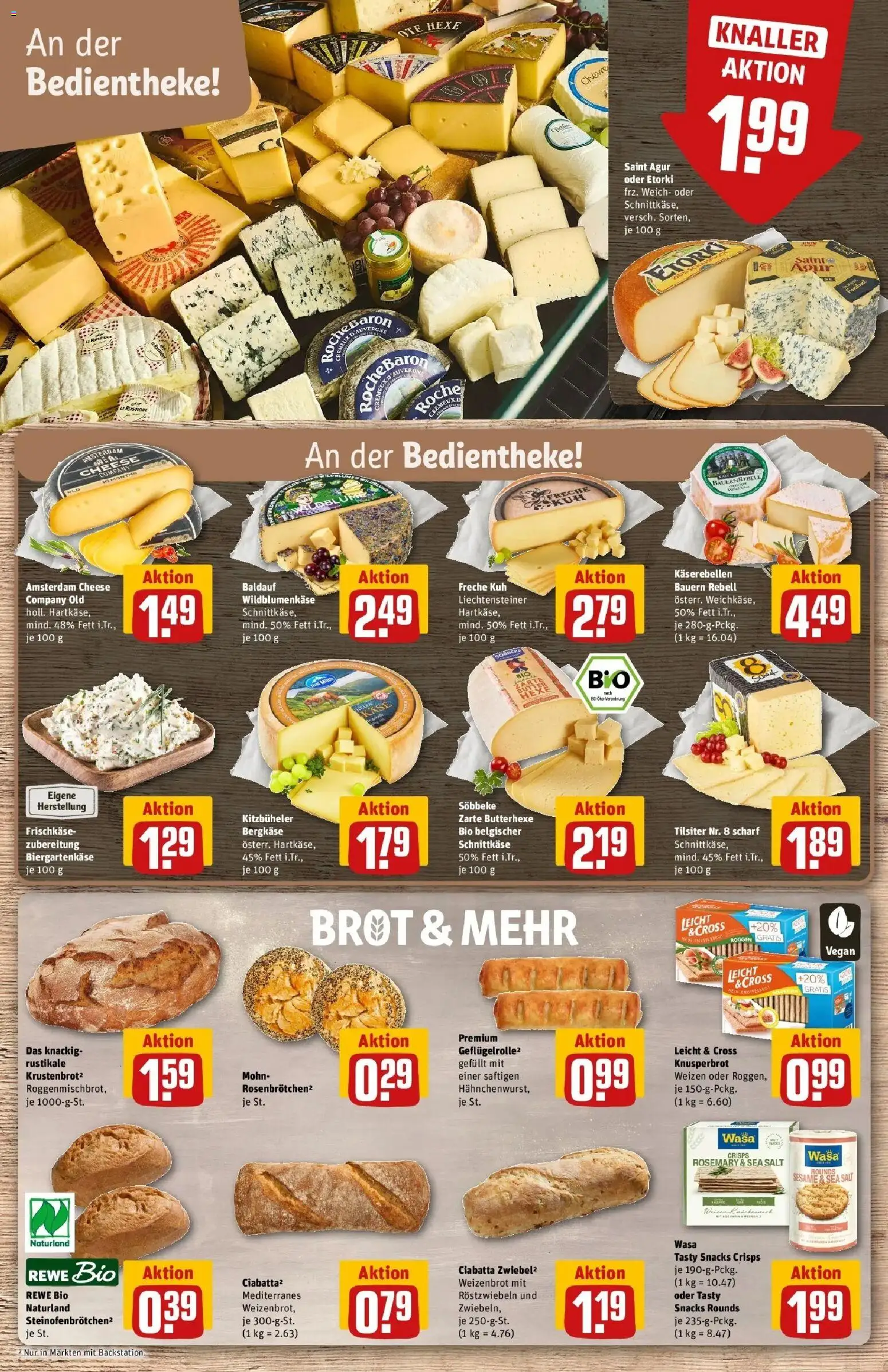 REWE Prospekt ab 14.09.2026 zum Blättern » Angebote | Seite: 9 | Produkte: Käse, Brot, Frischkase
