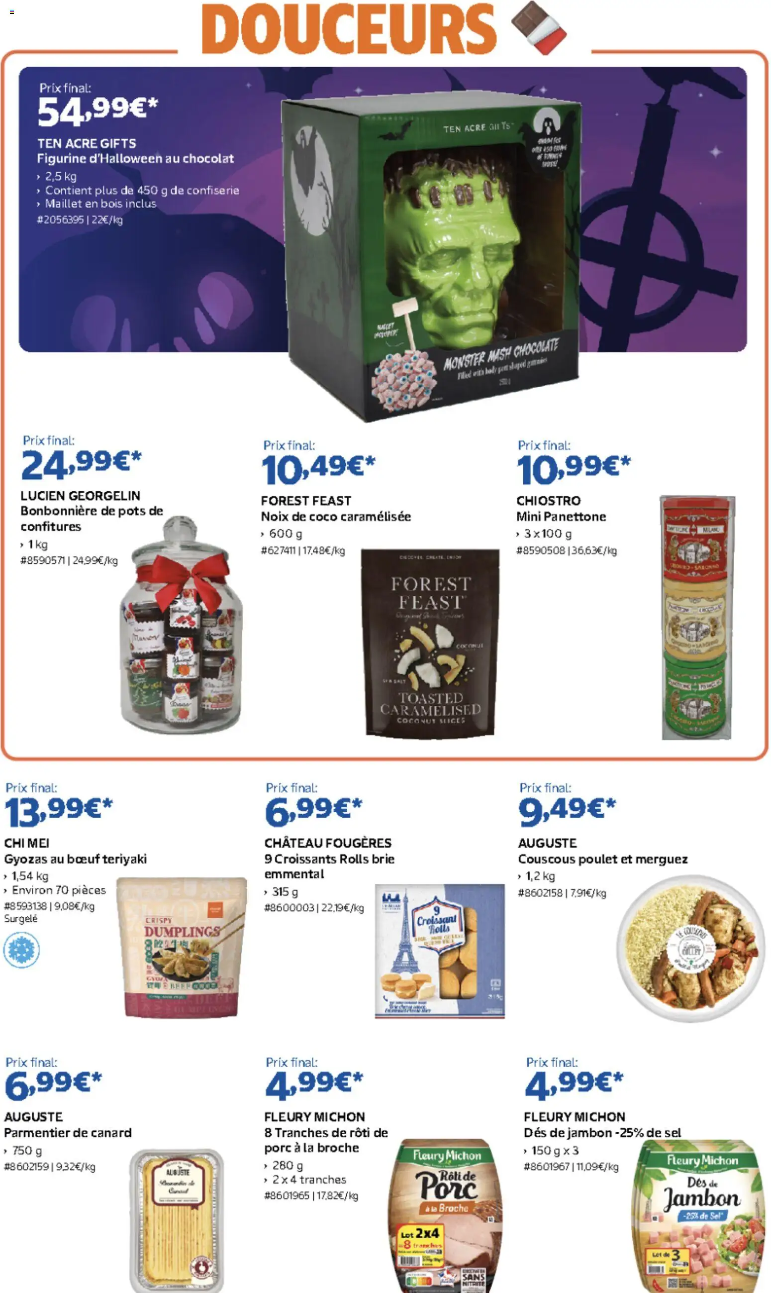 {H1} | Page: 2 | Produits: Canard, Croissant, Merguez, Noix
