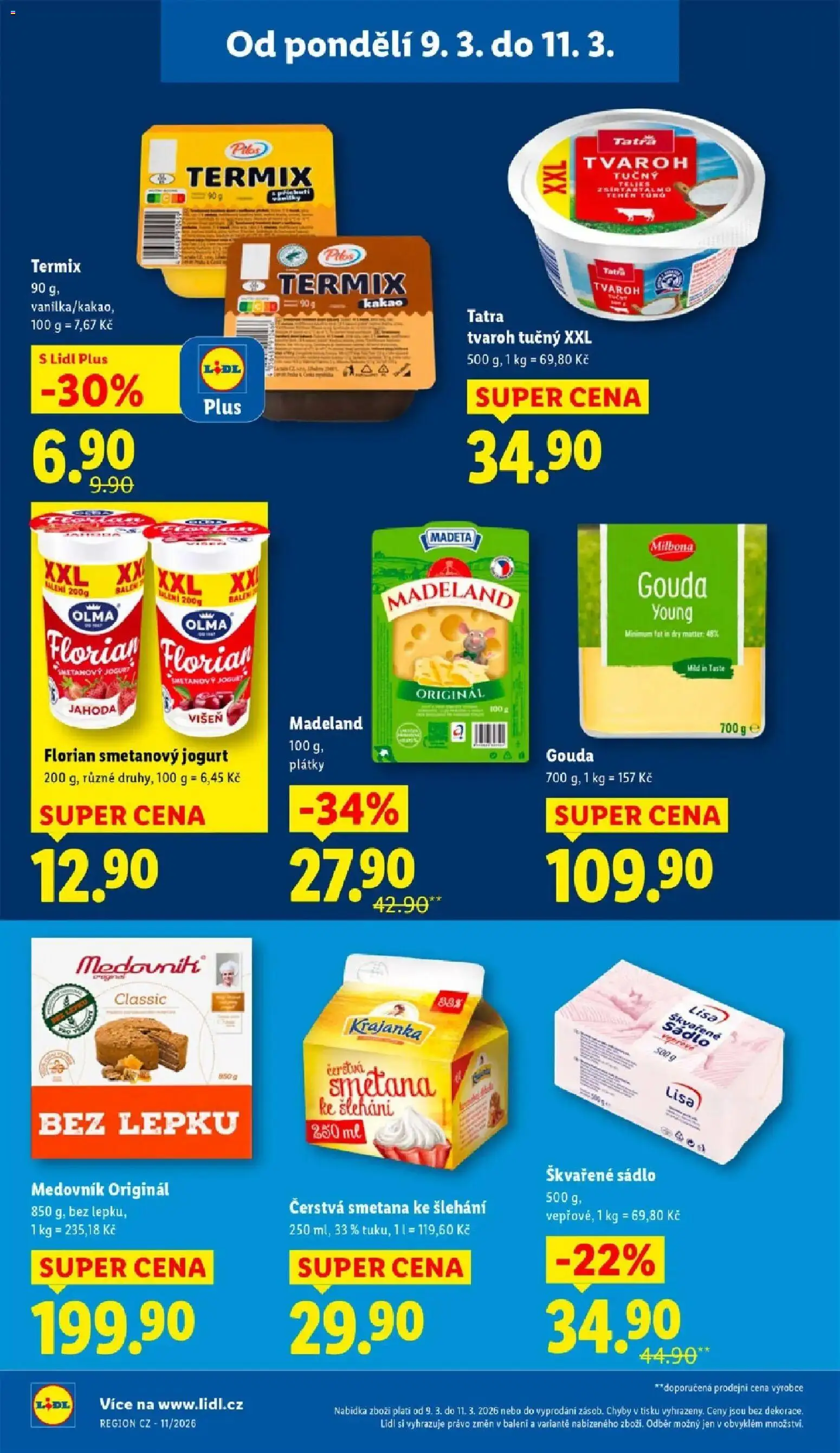 Lidl aktuální leták od 09.03.2026 | Strana: 18 | Produkty: Smetana, Termix, Tvaroh tučný, Kakao