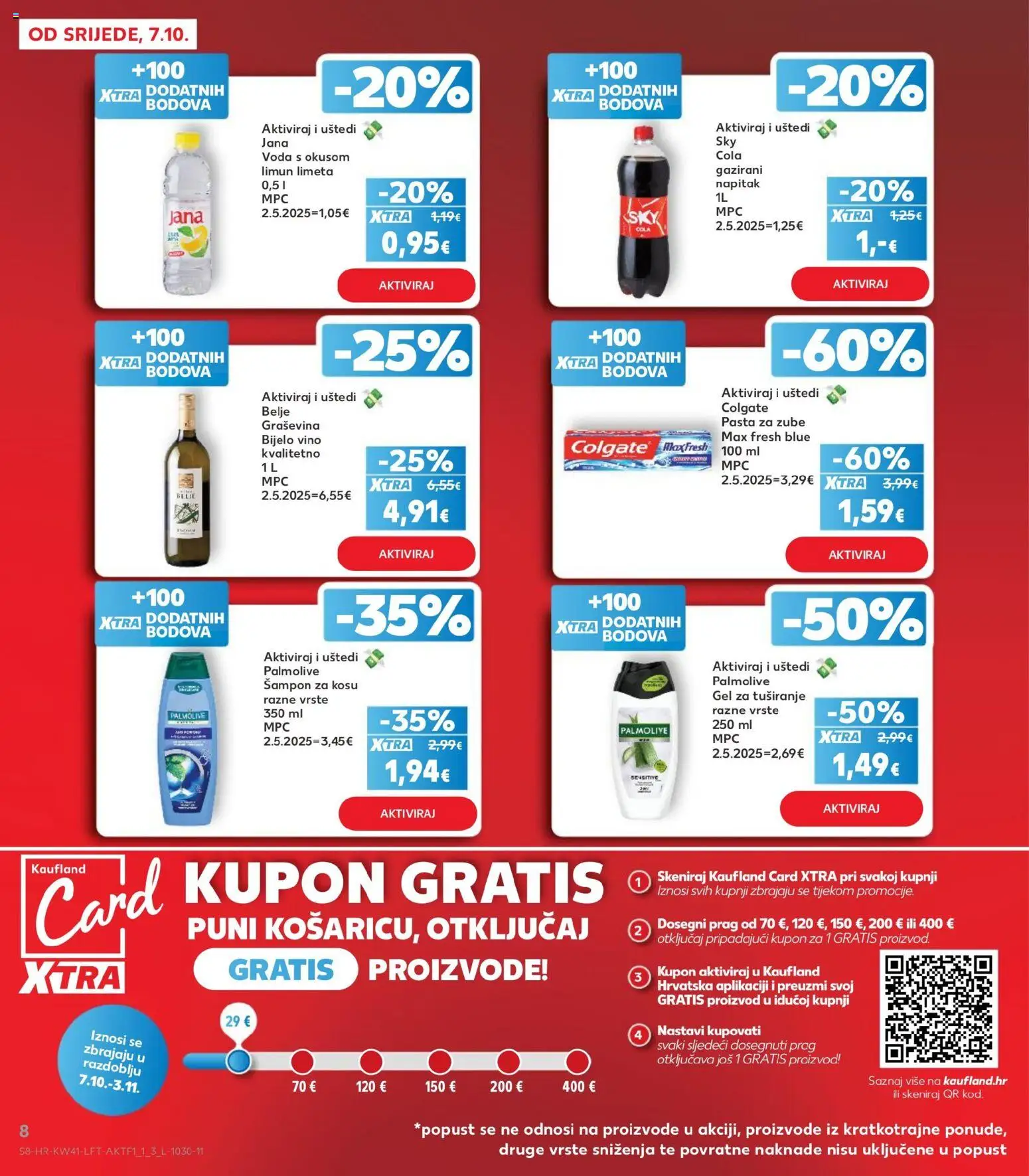 Kaufland katalog | vrijedi od 07.10.2026 | Stranica: 8 | Proizvodi: Voda s okusom, Vino, Pasta za zube, Pasta