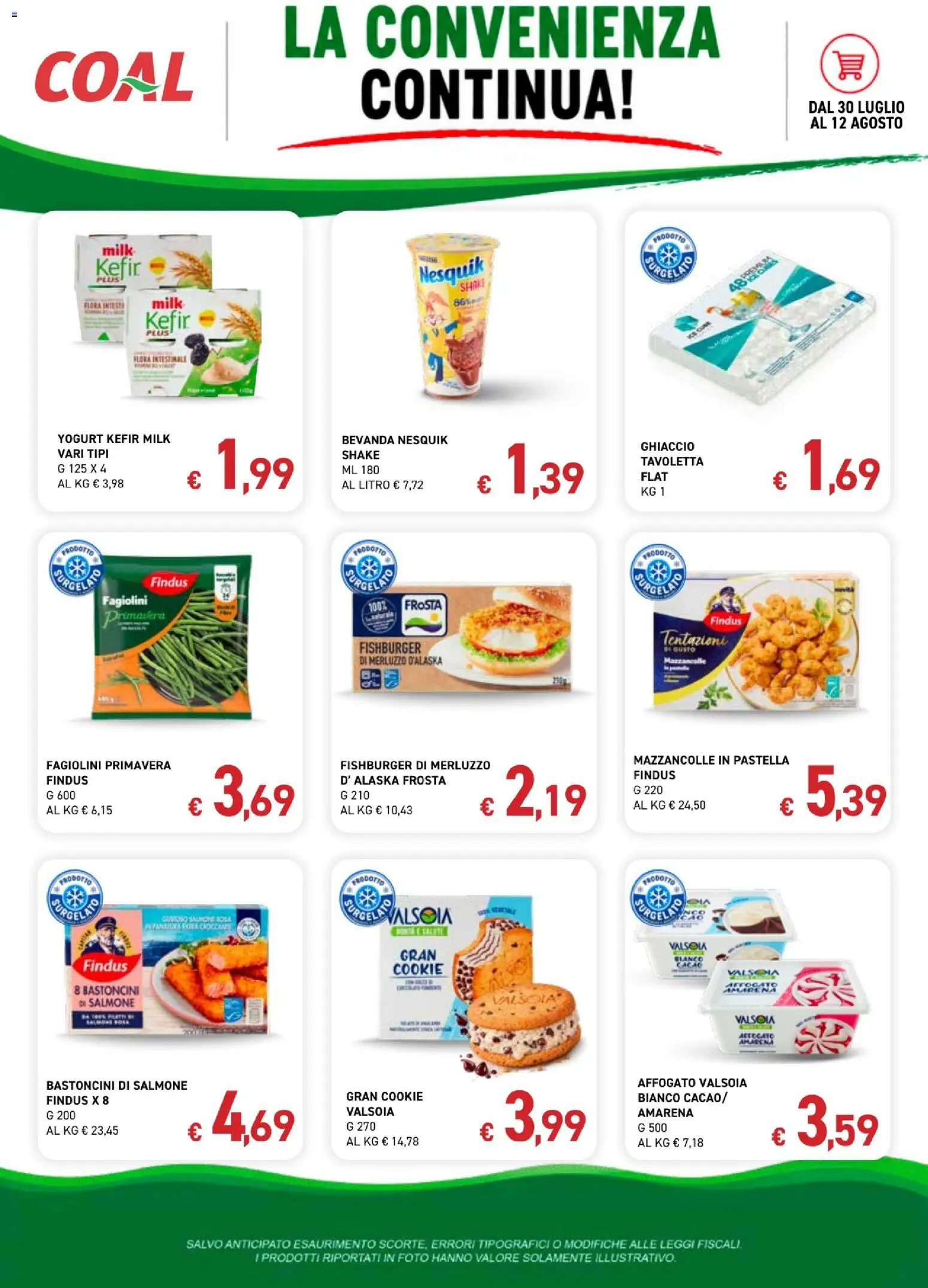 Volantino Coal del 30/07/2026 | Pagina: 3 | Prodotti: Yogurt, Mazzancolle, Amarena, Fagiolini