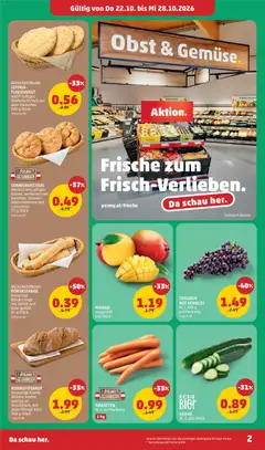 Penny Markt Eröffnung ab 22.10.2026 gültig | Seite: 2 | Produkte: Obst, Mango, Gurke, Käse