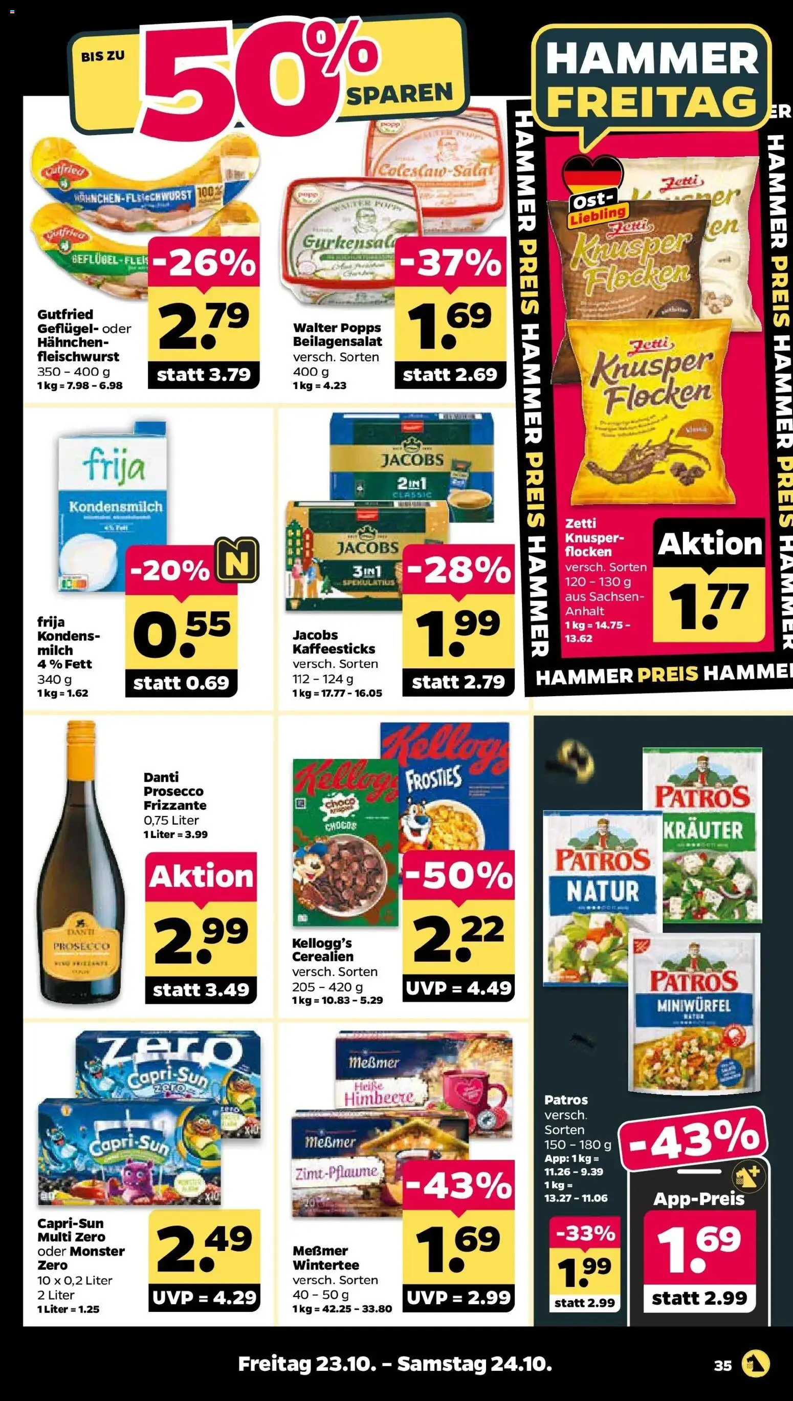 Netto Aktueller Prospekt ab 19.10.2026 → Angebote nächste Woche | Seite: 41 | Produkte: Patros, Prosecco, Kondensmilch, Himbeere