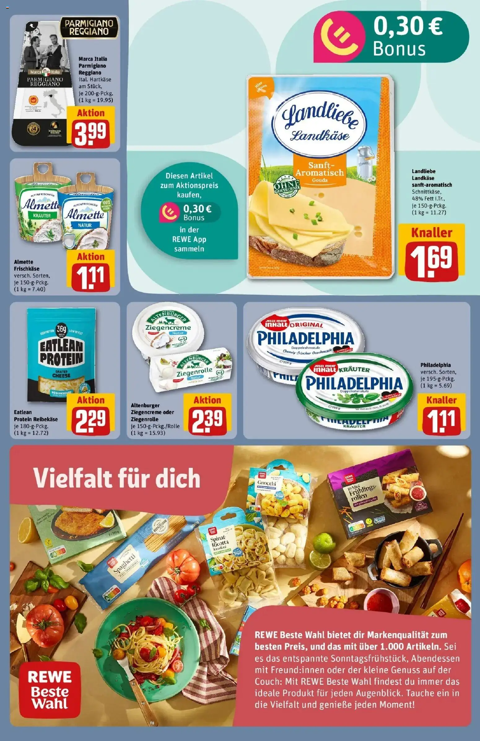 REWE Prospekt ab 04.05.2026 zum Blättern » Angebote | Seite: 17 | Produkte: Gouda, Pasta, Reibekase, Ente