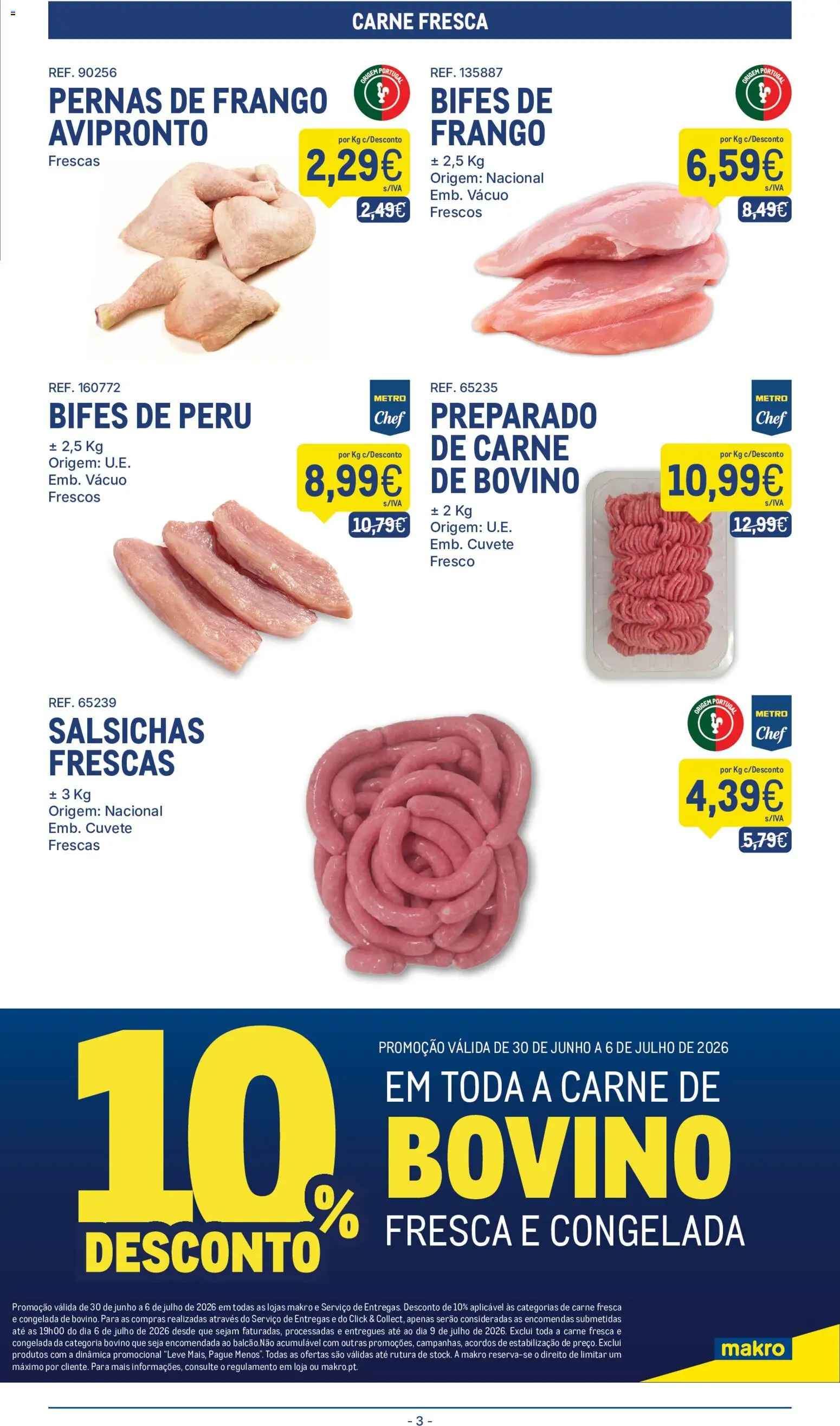 Makro folheto │ válido de 30/06/2026 | Página: 3 | Produtos: Frango, Peru, Carne